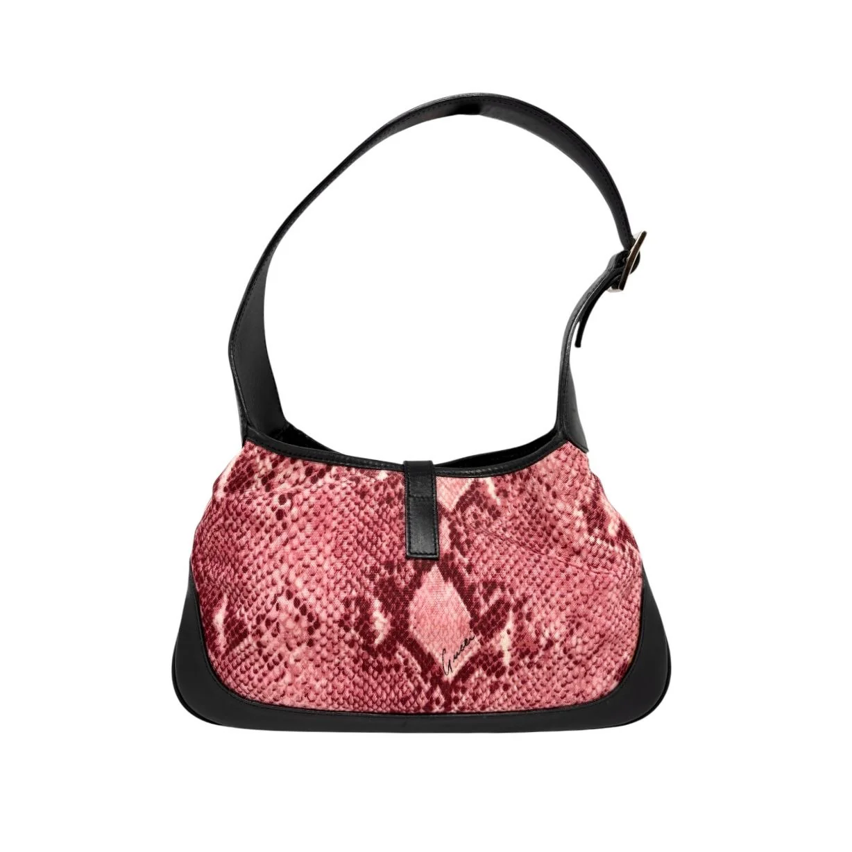 Gucci Pink Snakeskin Print Jackie Bag - Image 3