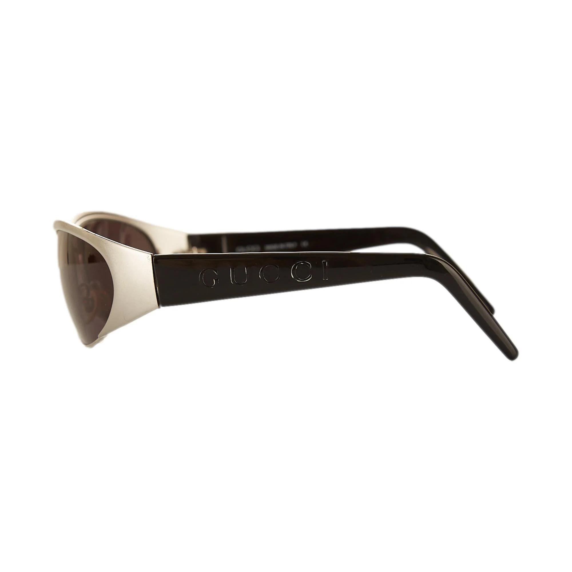 Gucci Silver Shield Logo Sunglasses - Image 3