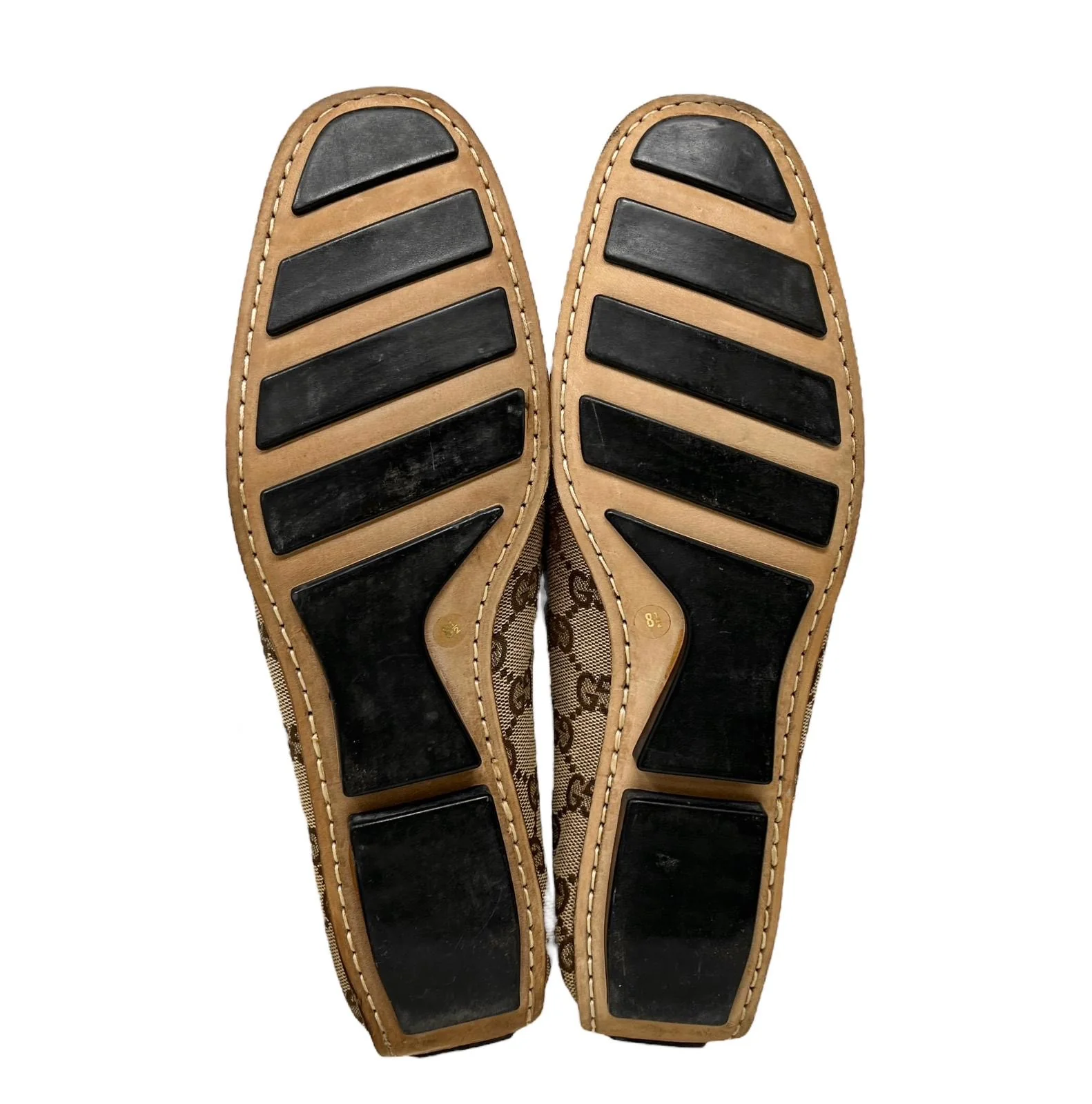 Gucci Tan Logo Loafers - Image 4
