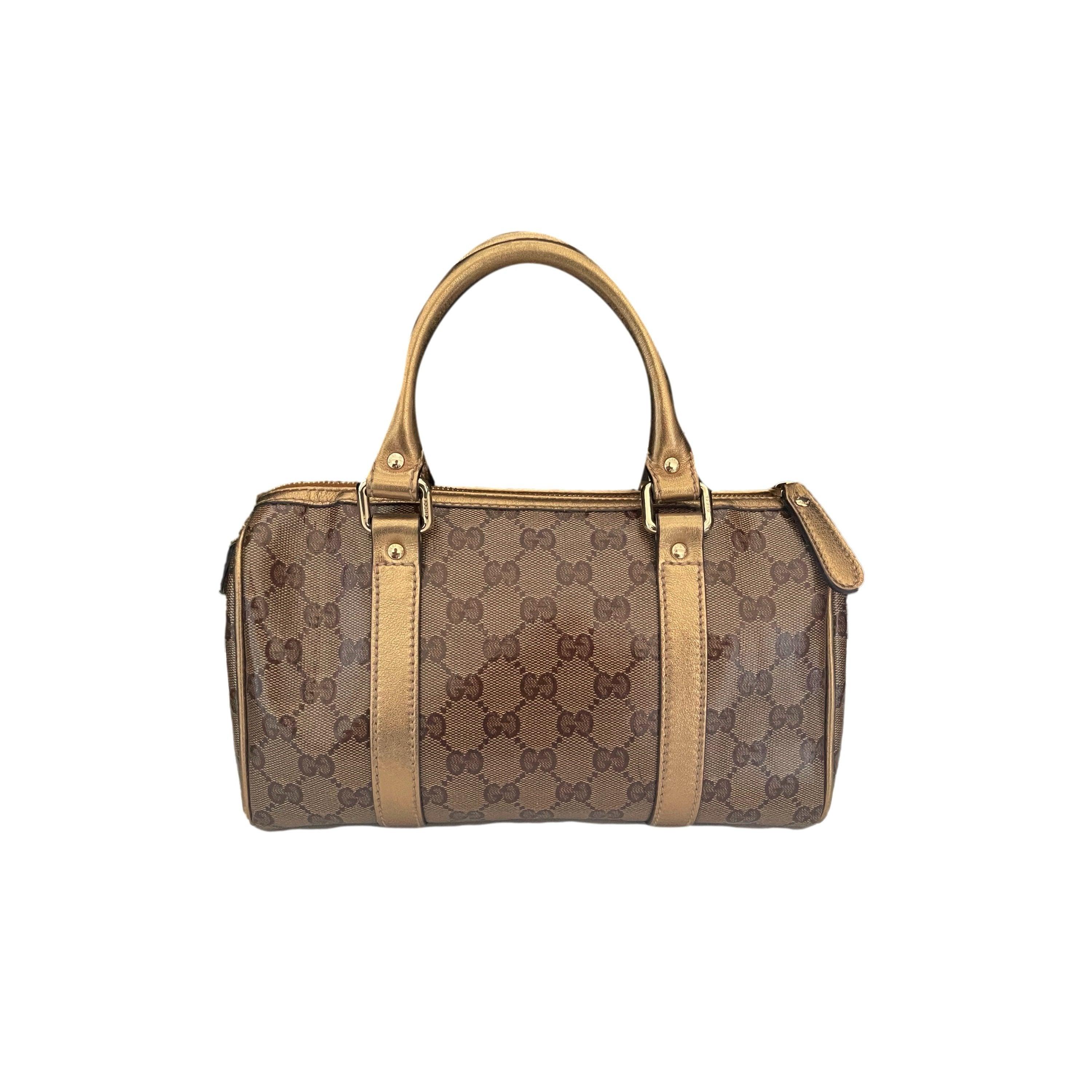 Gucci Tan Monogram Coated Canvas Boston Bag - Image 2