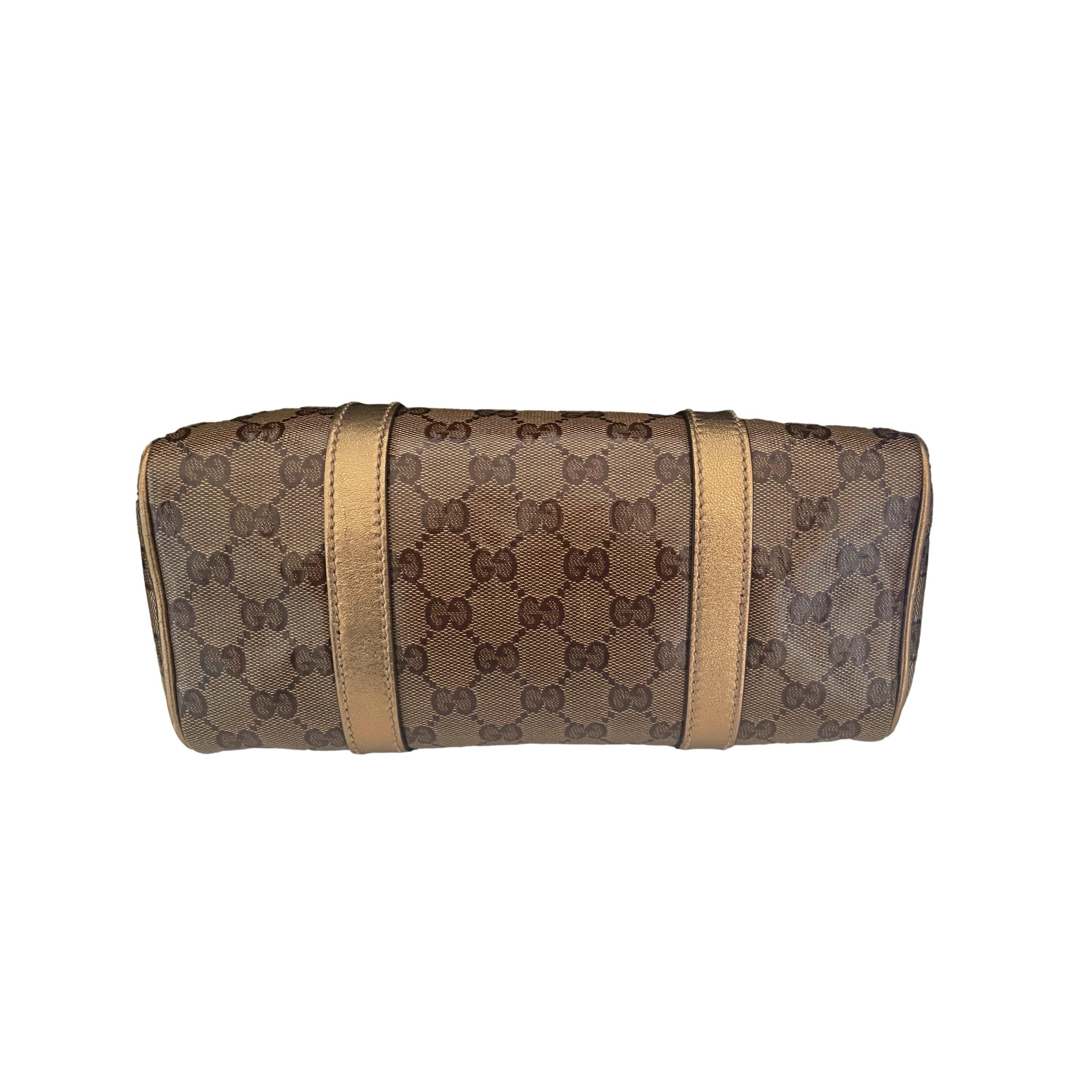 Gucci Tan Monogram Coated Canvas Boston Bag - Image 3