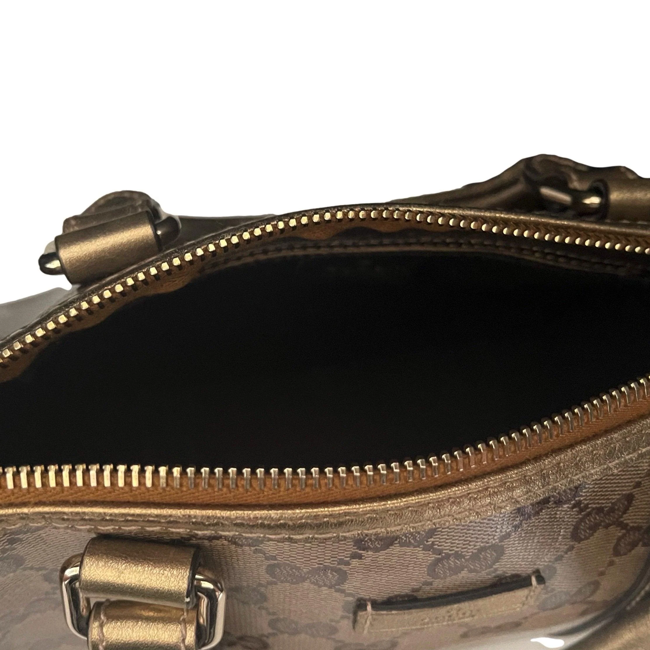 Gucci Tan Monogram Coated Canvas Boston Bag - Image 4