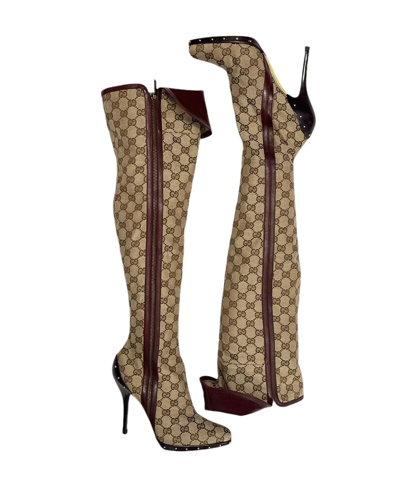 Gucci Thigh High Logo Boots - Image 2