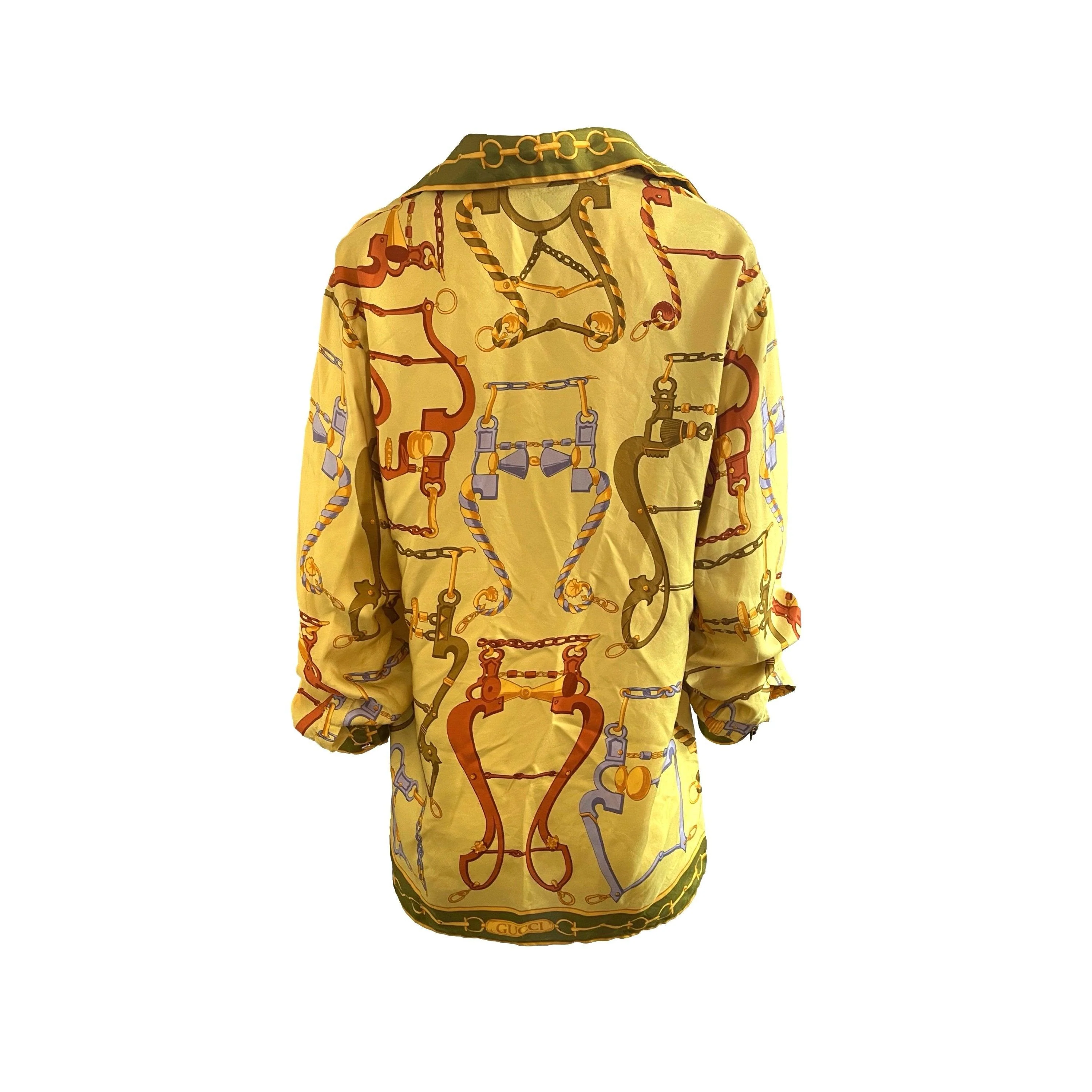 Gucci Yellow Print Silk Button Down - Image 2