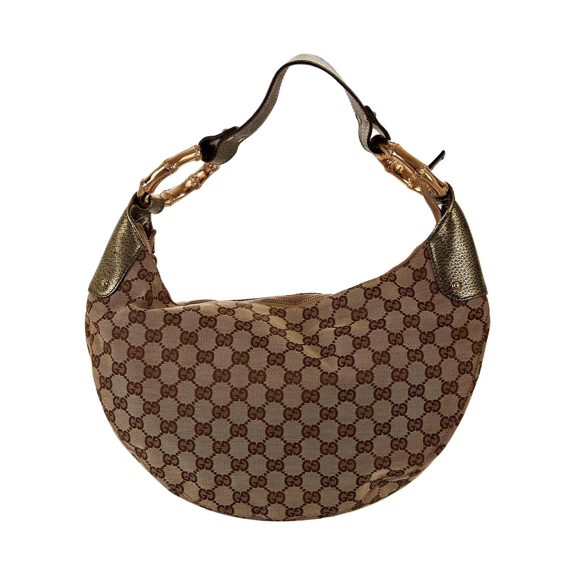 Gucci Brown Logo Bamboo Shoulder Bag - Image 2