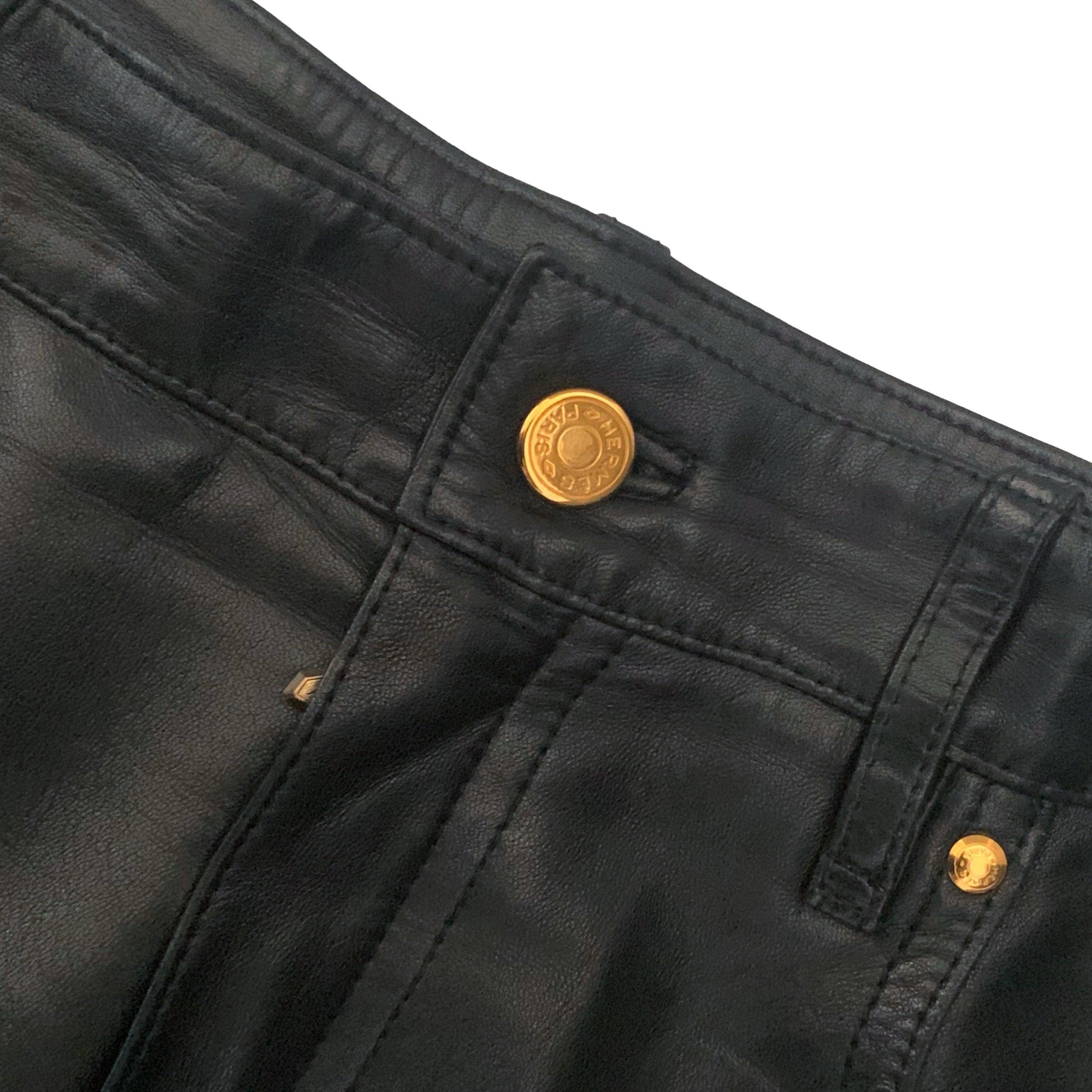 Hermes Black Leather Pants - Image 4