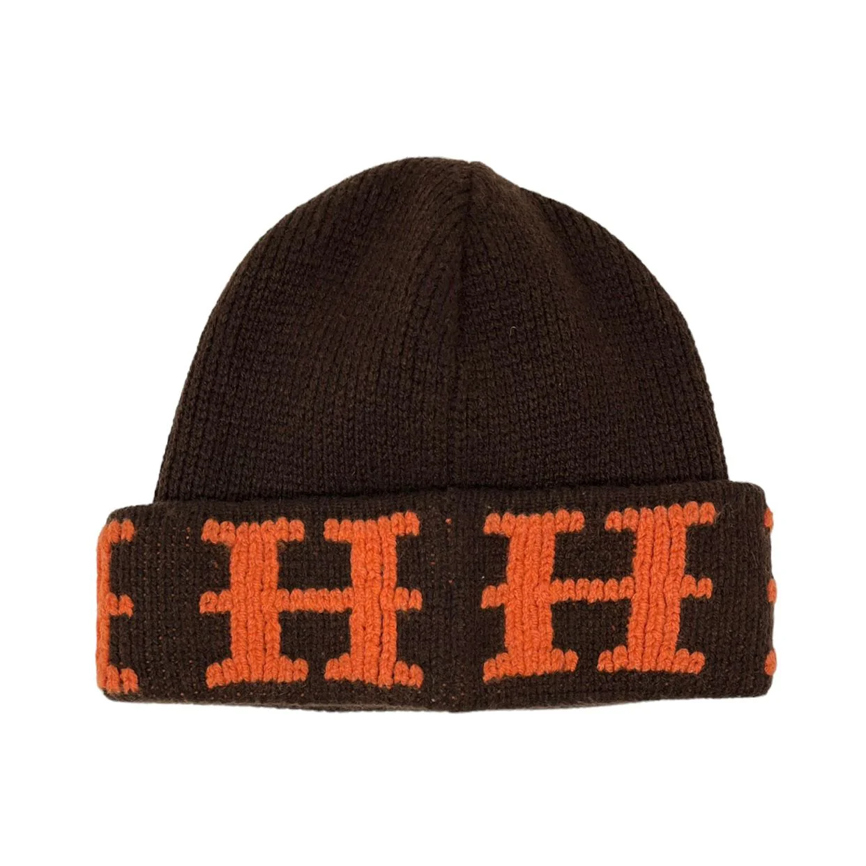 Hermes Brown Logo Beanie - Image 2