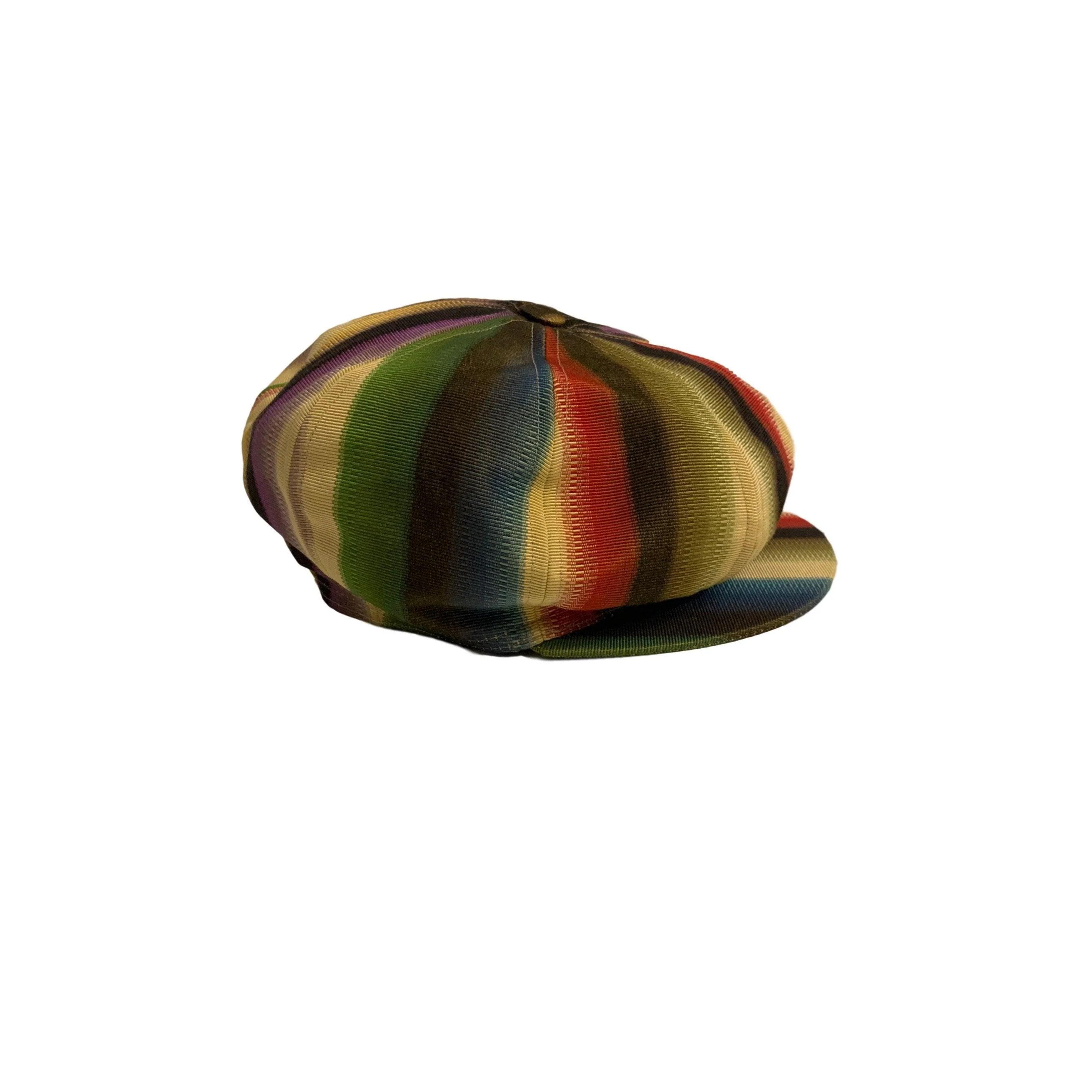 Hermes Multicolor Striped Newsboy Cap