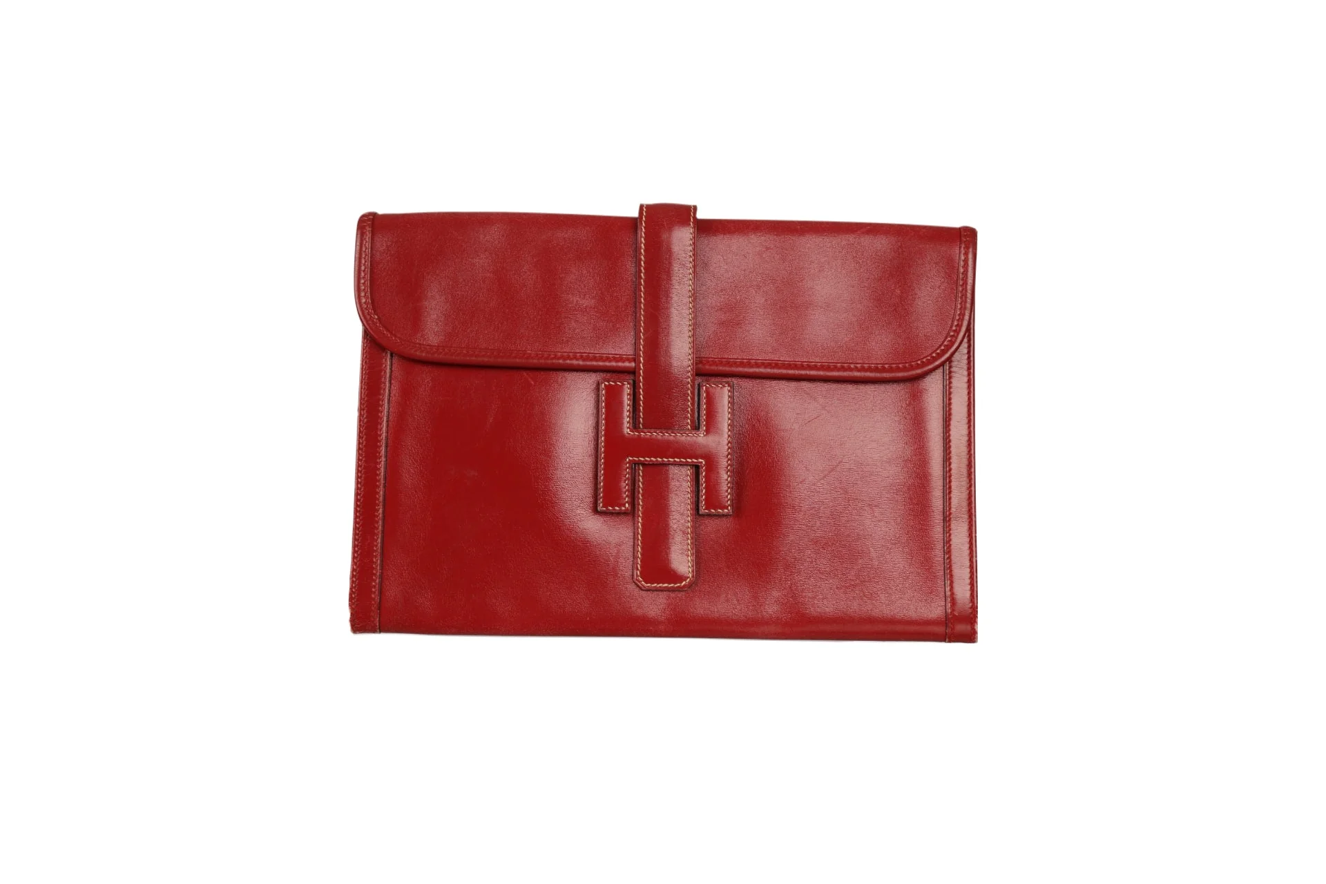 Hermes Red Jige Clutch Bag
