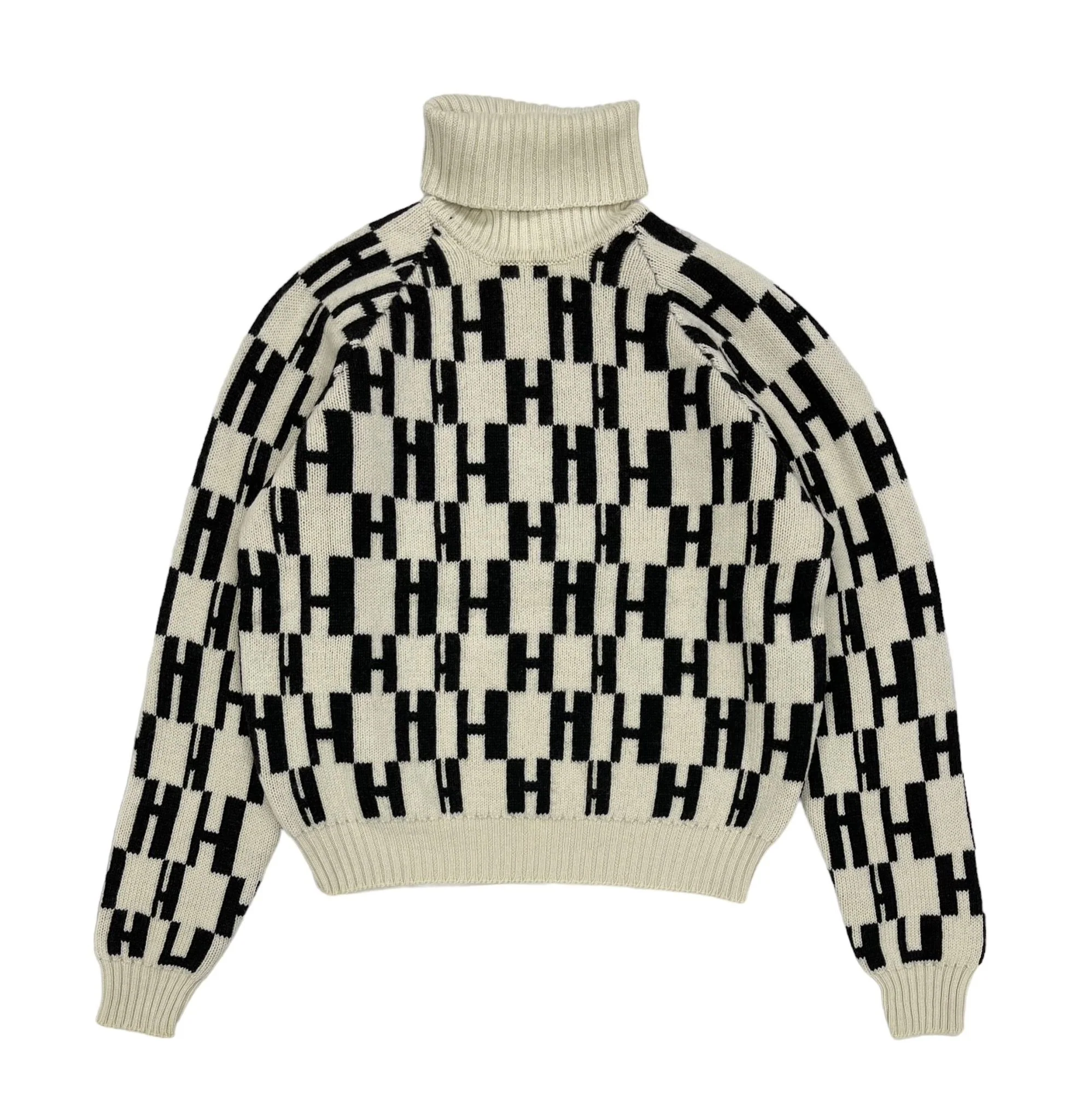 Hermes White Logo Wool Sweater - Image 2