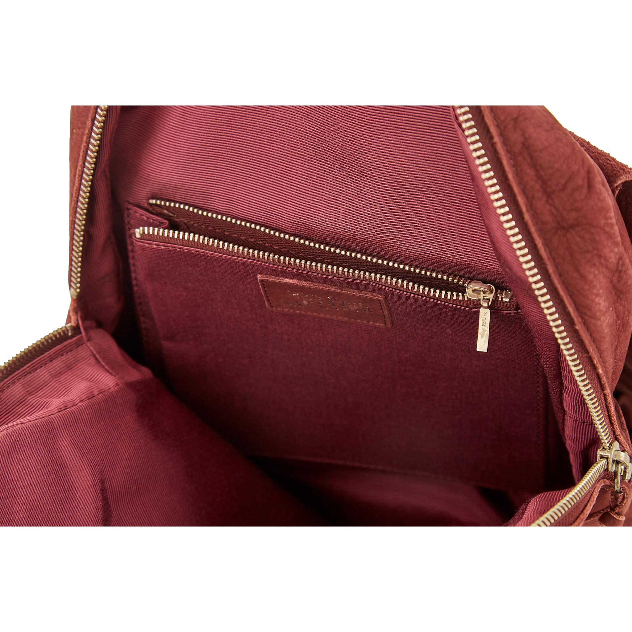 Jean Paul Gaultier Burgundy Suede Backpack - Image 4
