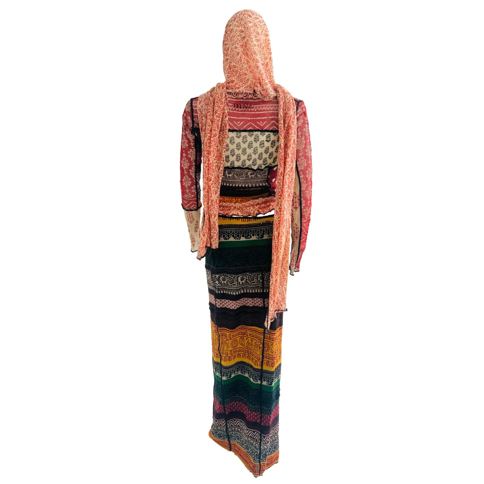 Jean Paul Gaultier Mesh Patchwork Print Skirt Set - Image 2