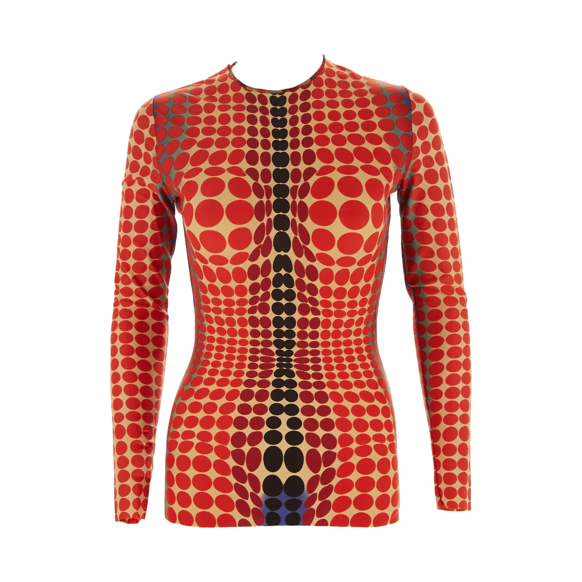Jean Paul Gaultier Orange Cyber Dot Mesh Top - Image 2