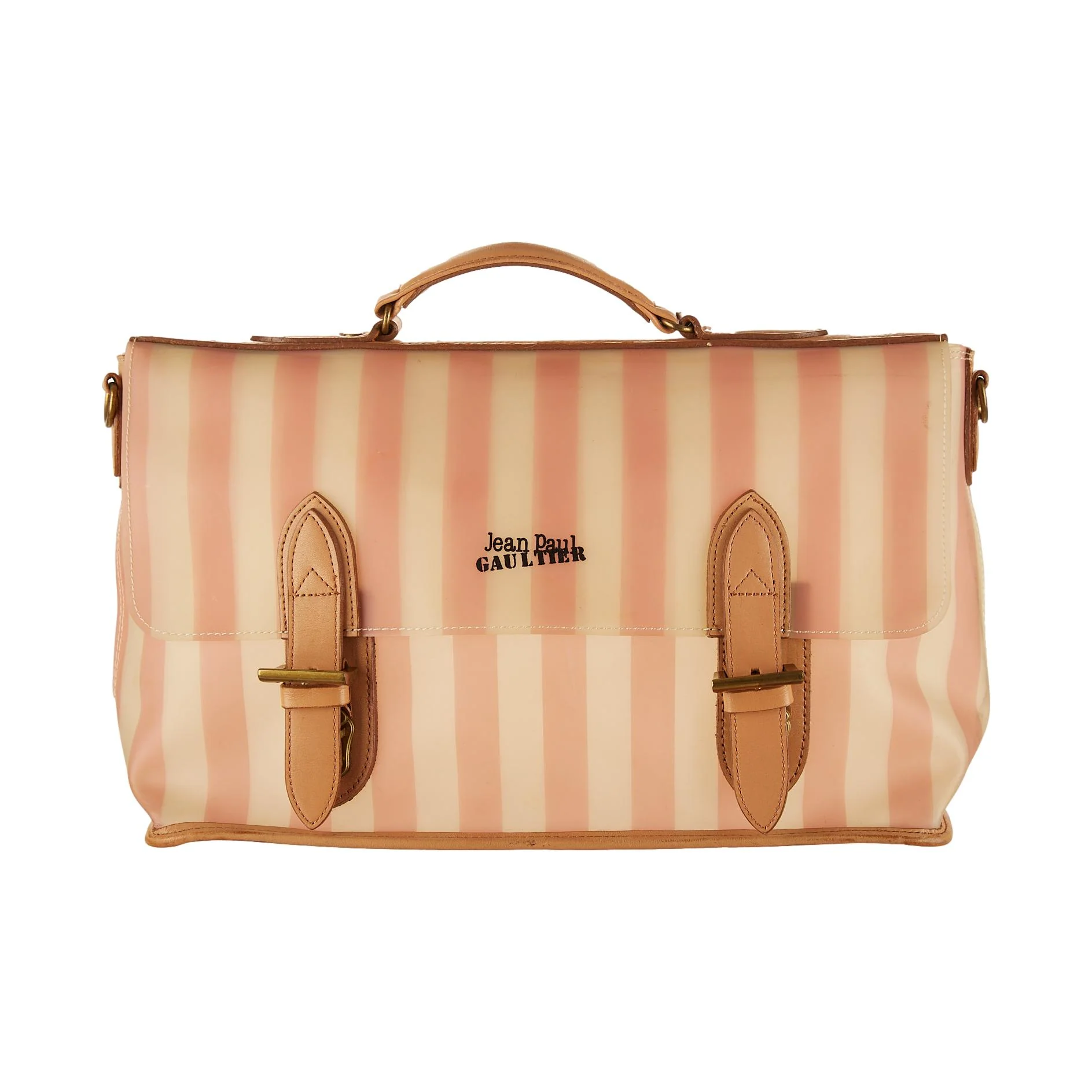 Jean Paul Gaultier Pink Striped Top Handle Bag