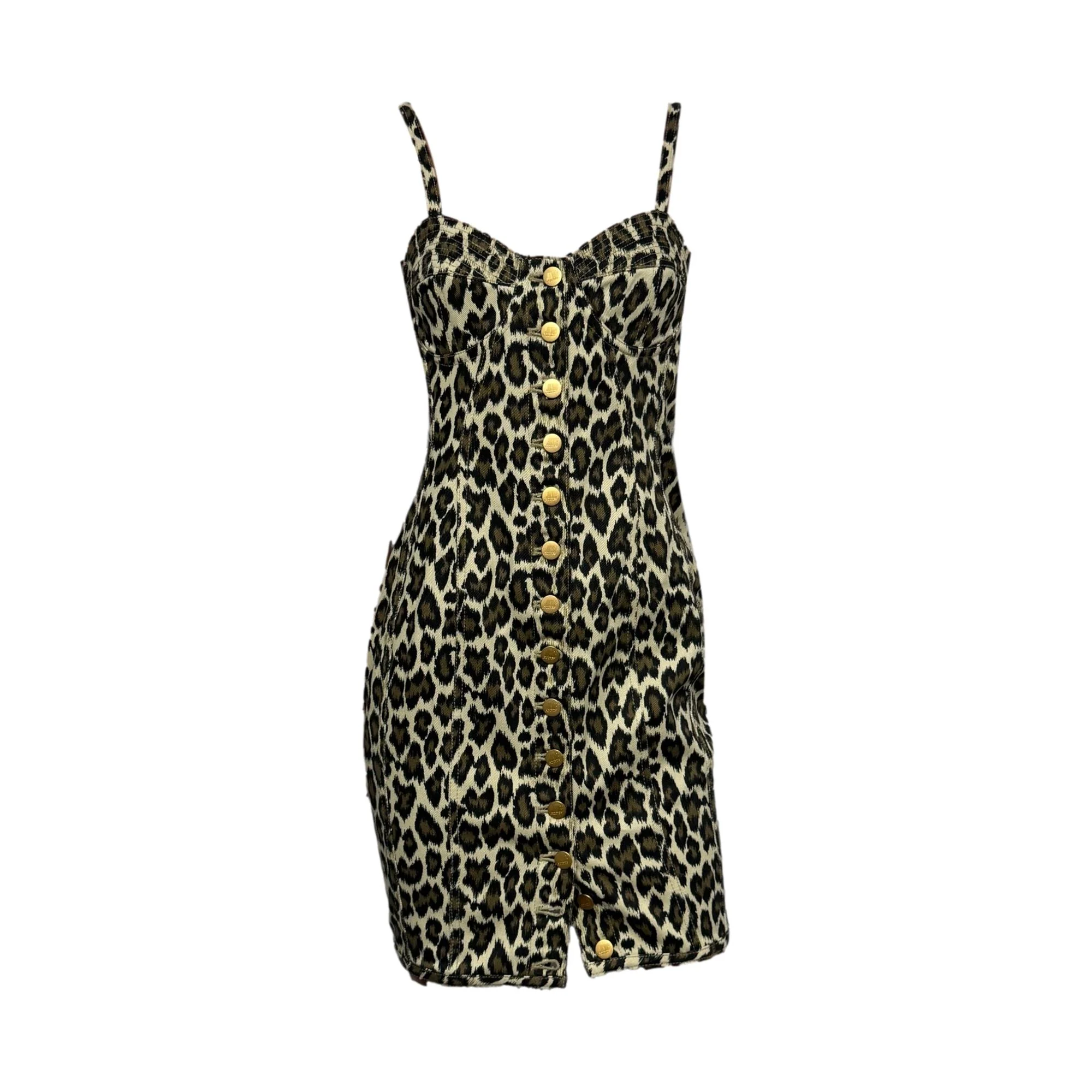 John Paul Gaultier Cheetah Bustier Dress