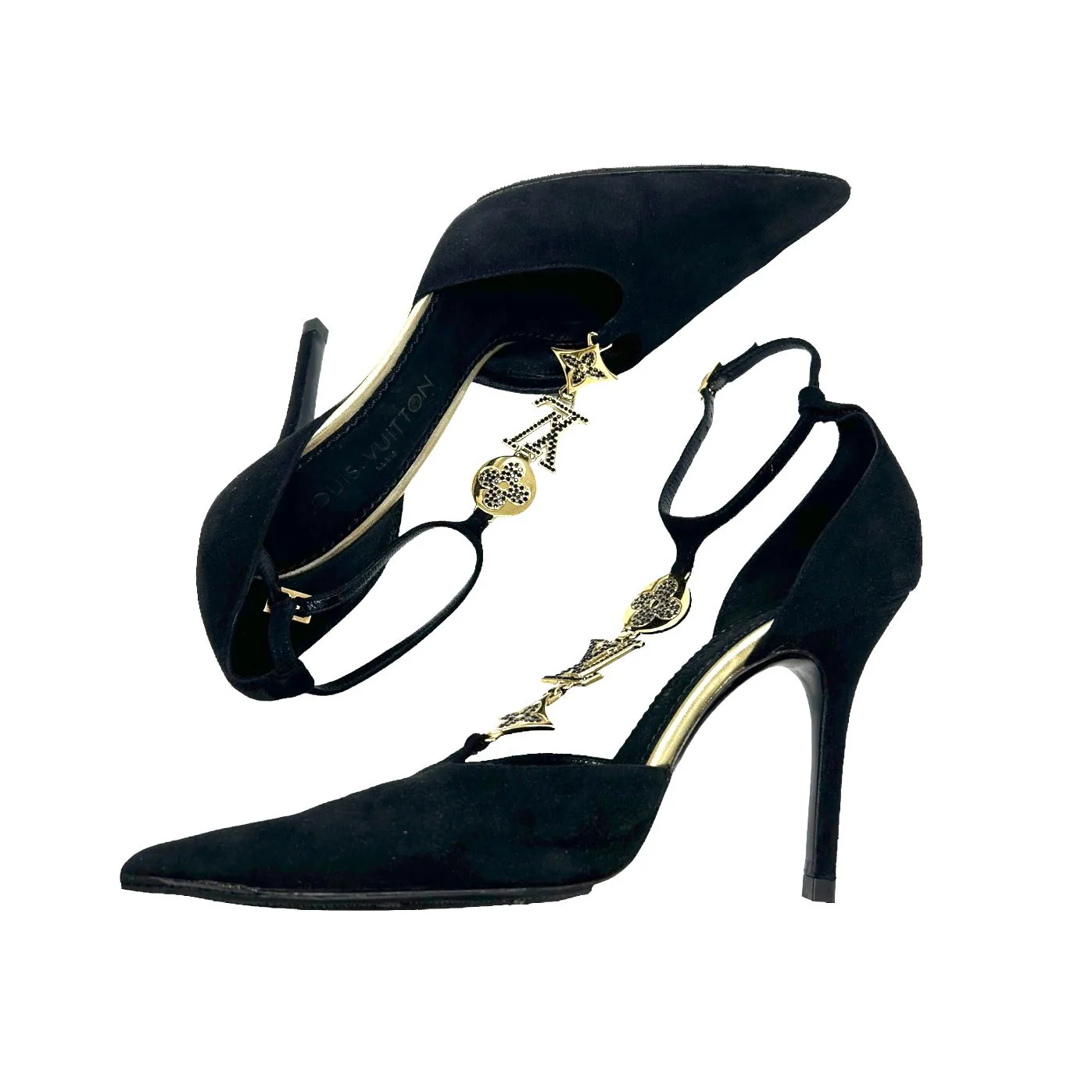 Louis Vuitton Black Logo Charm Heels - Image 2