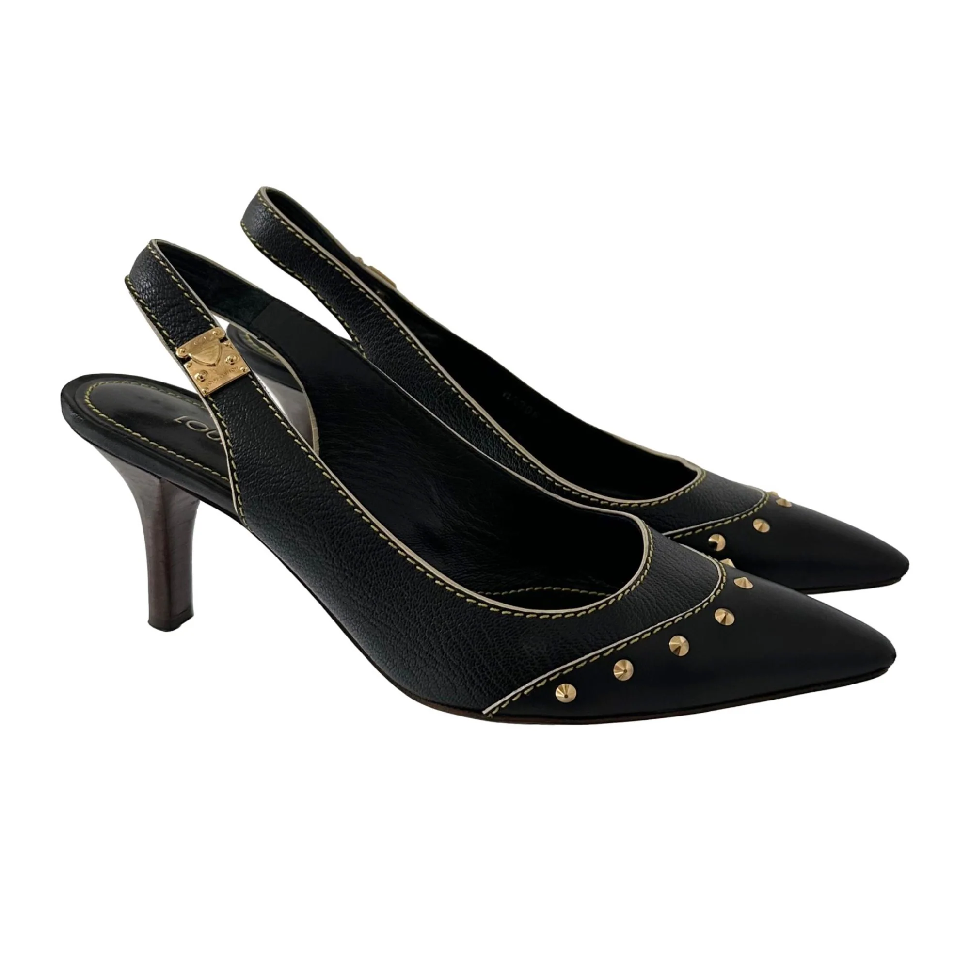 Louis Vuitton Black Logo Heels - Image 2