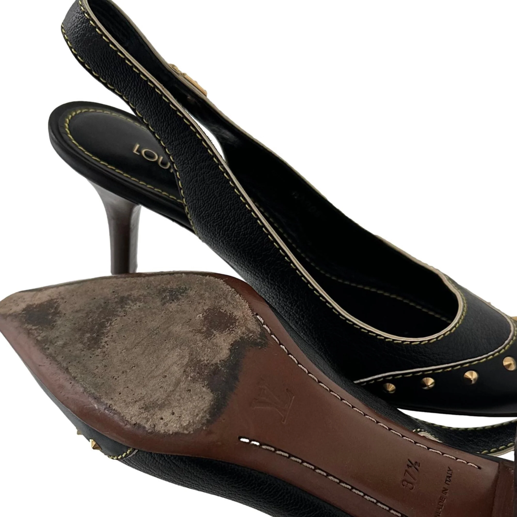 Louis Vuitton Black Logo Heels - Image 3