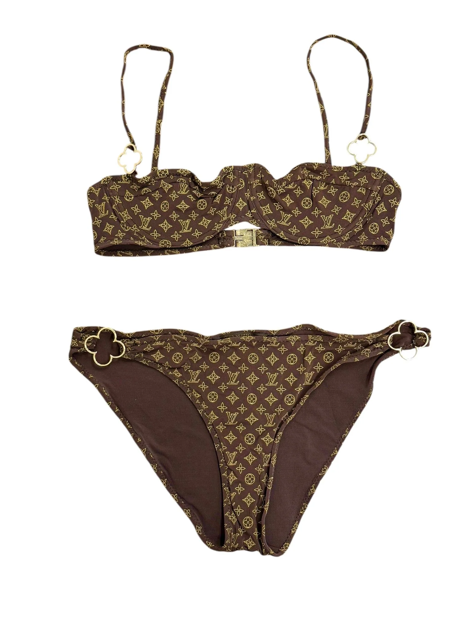 Louis Vuitton Brown Logo Bikini