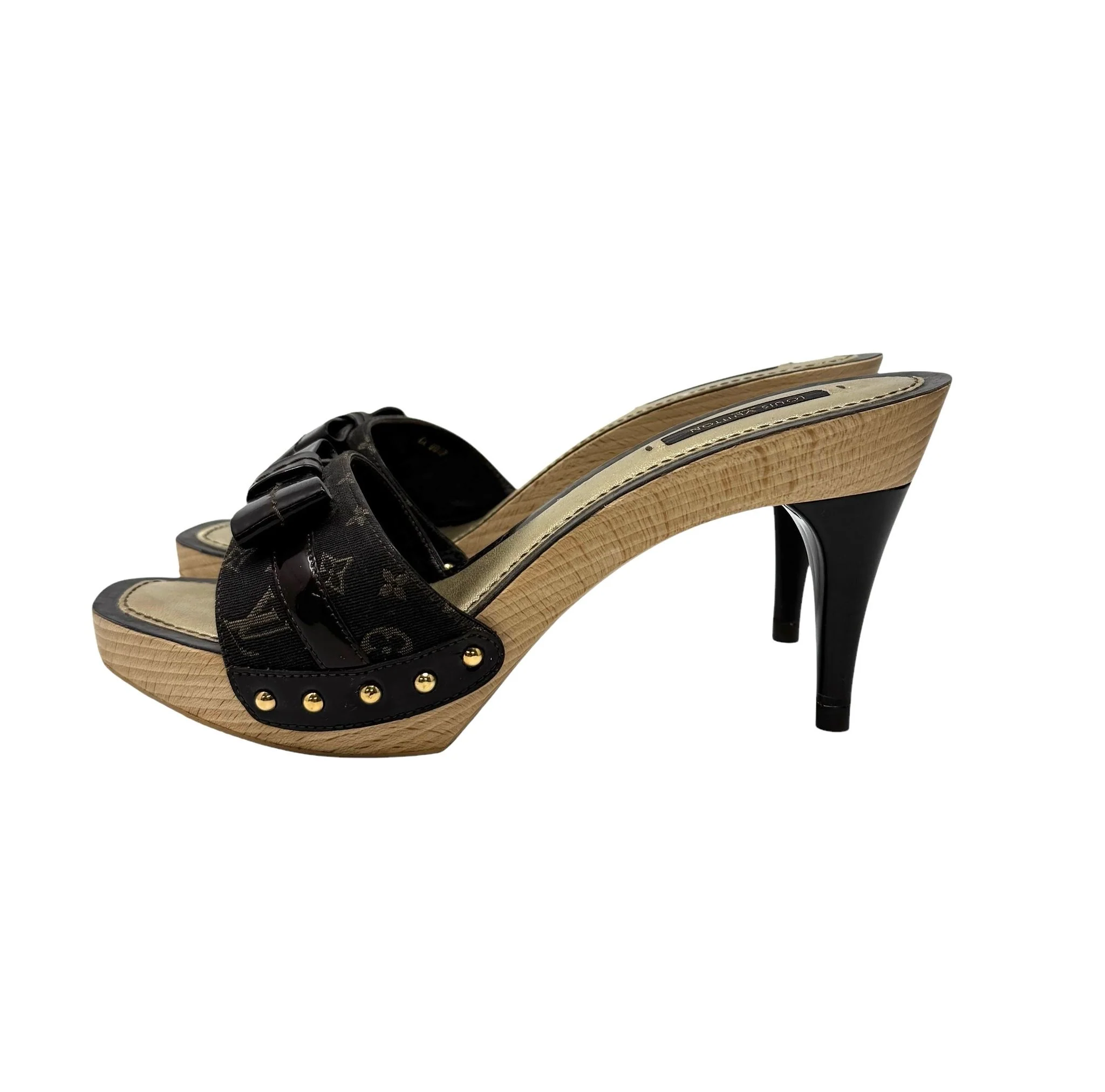 Louis Vuitton Brown Monogram Platform Heels