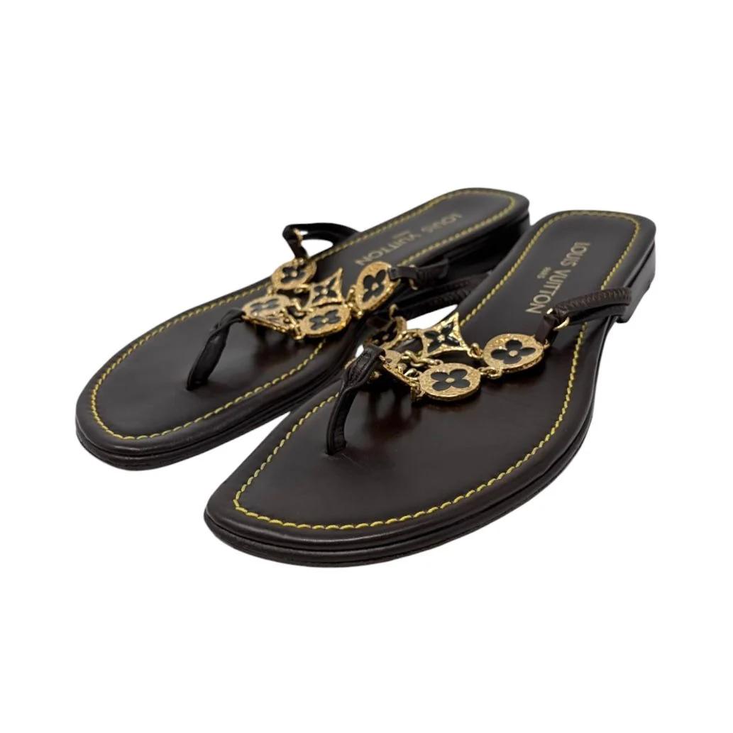 Louis Vuitton Chain Logo Sandals - Image 3