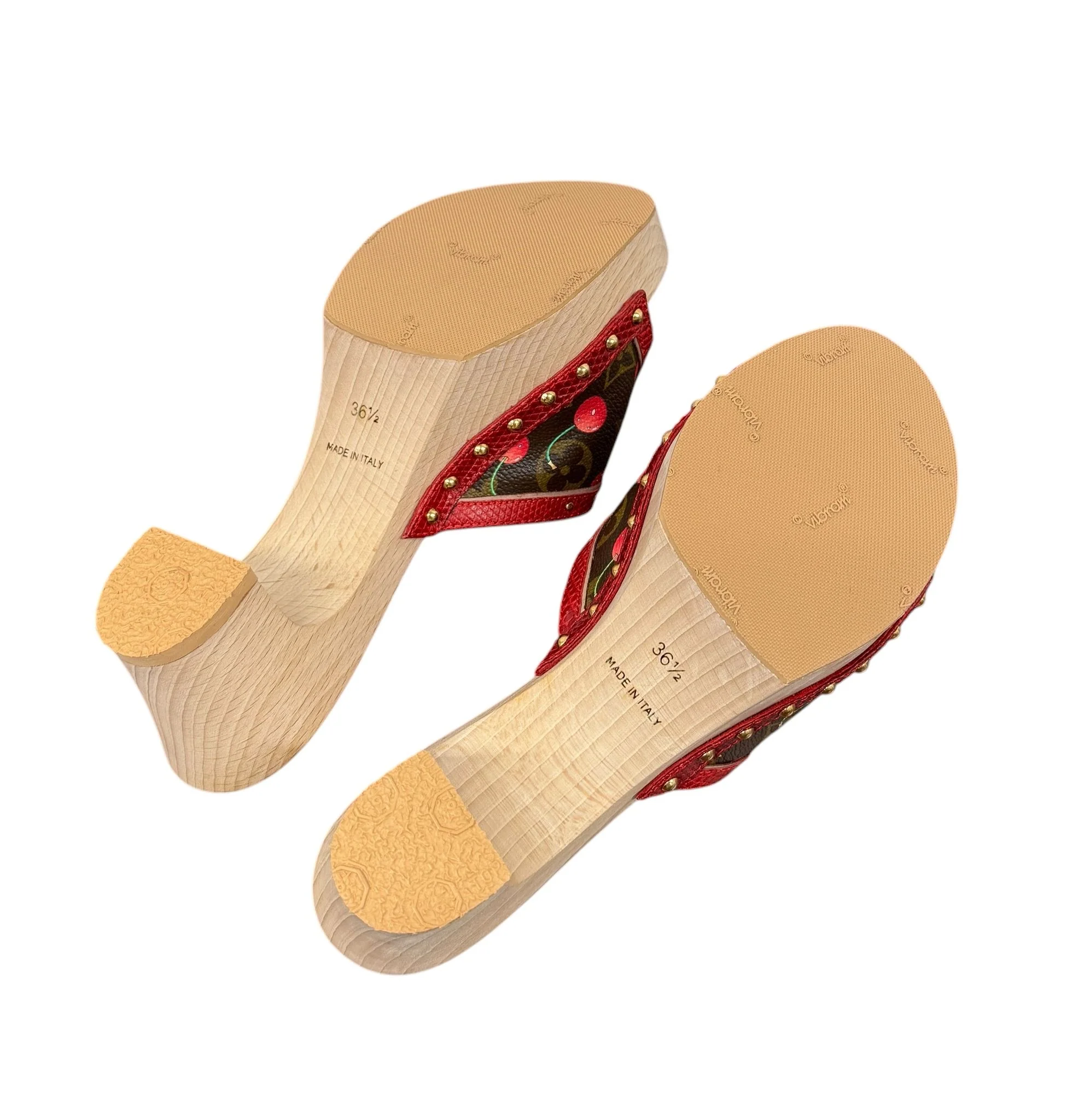 Louis Vuitton Cherry Wood Platform Heels - Image 5