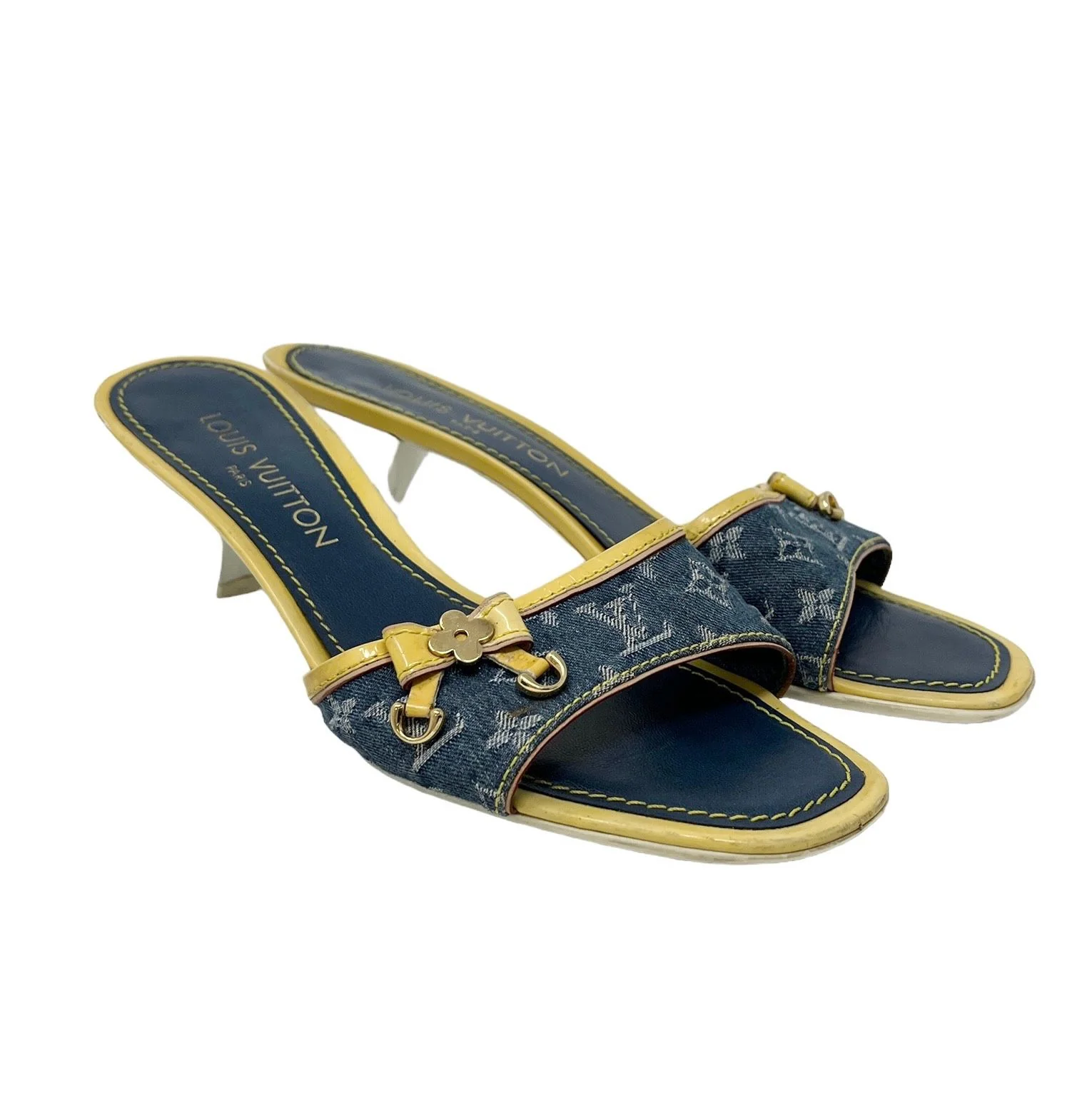 Louis Vuitton Denim Kitten Heels - Image 3