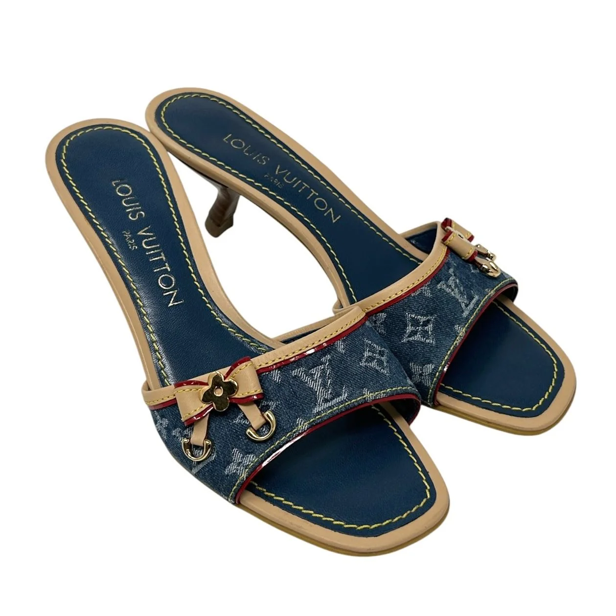 Louis Vuitton Denim Kitten Heels-36 - Image 4
