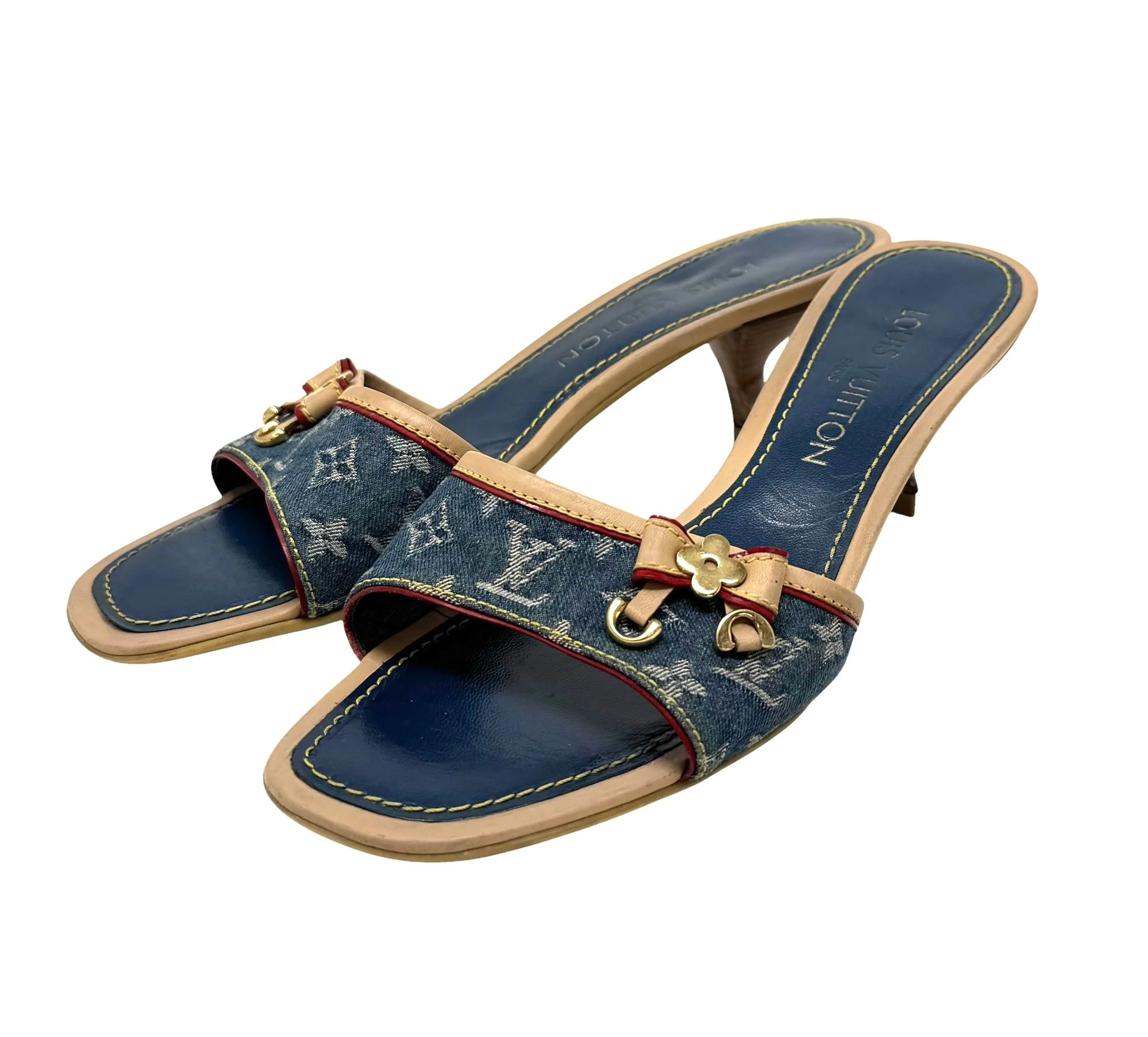 Louis Vuitton Denim Kitten Heels