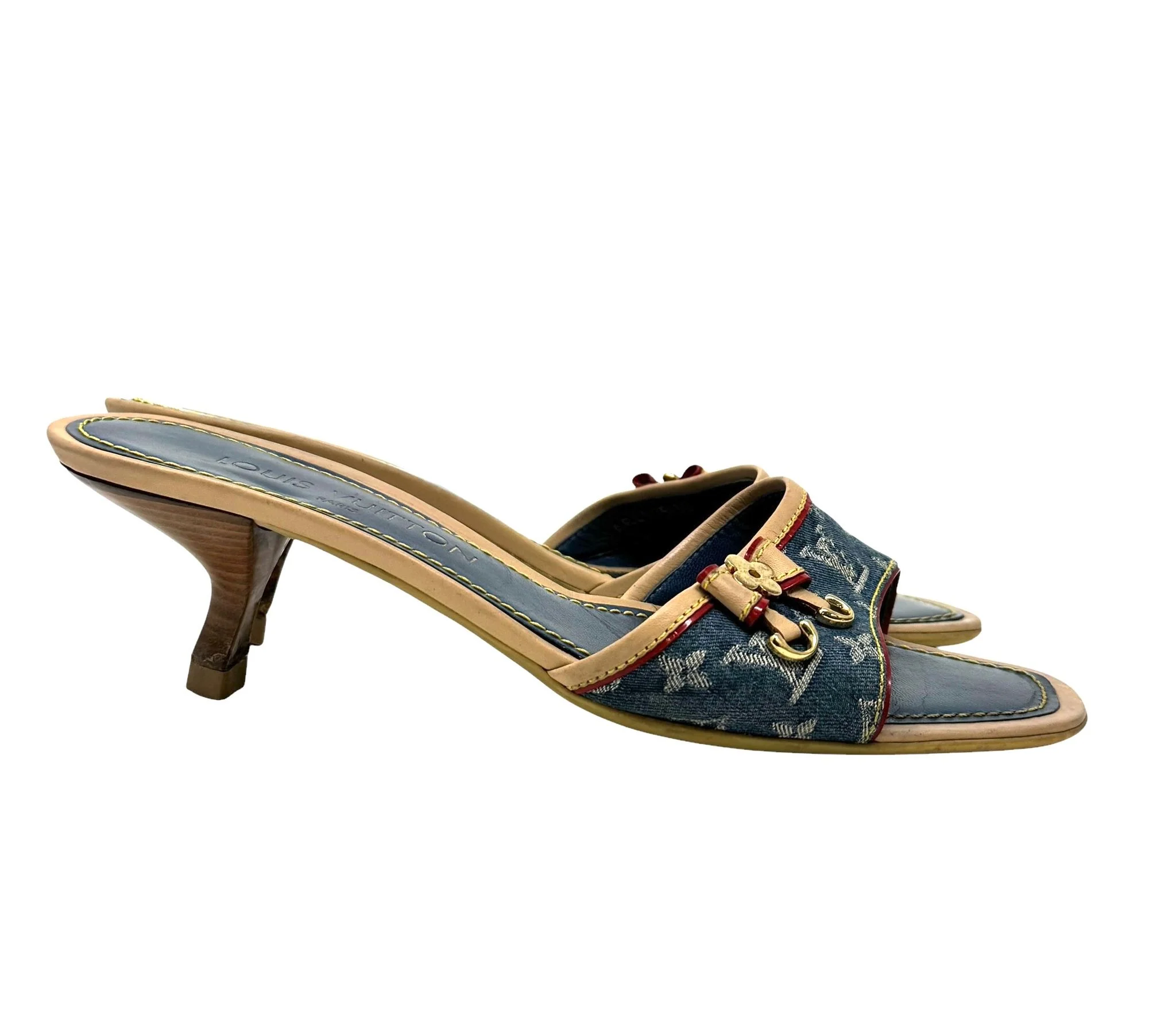 Louis Vuitton Denim Kitten Heels - Image 3