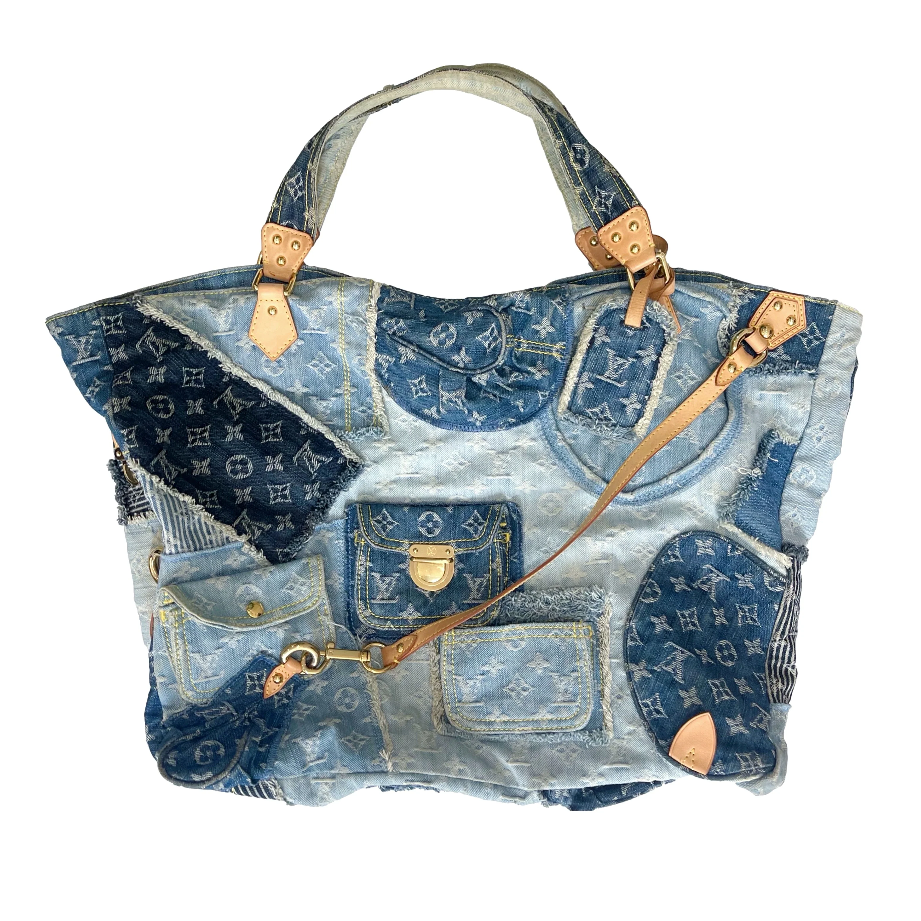 Louis Vuitton Denim Patchwork Bag - Image 2