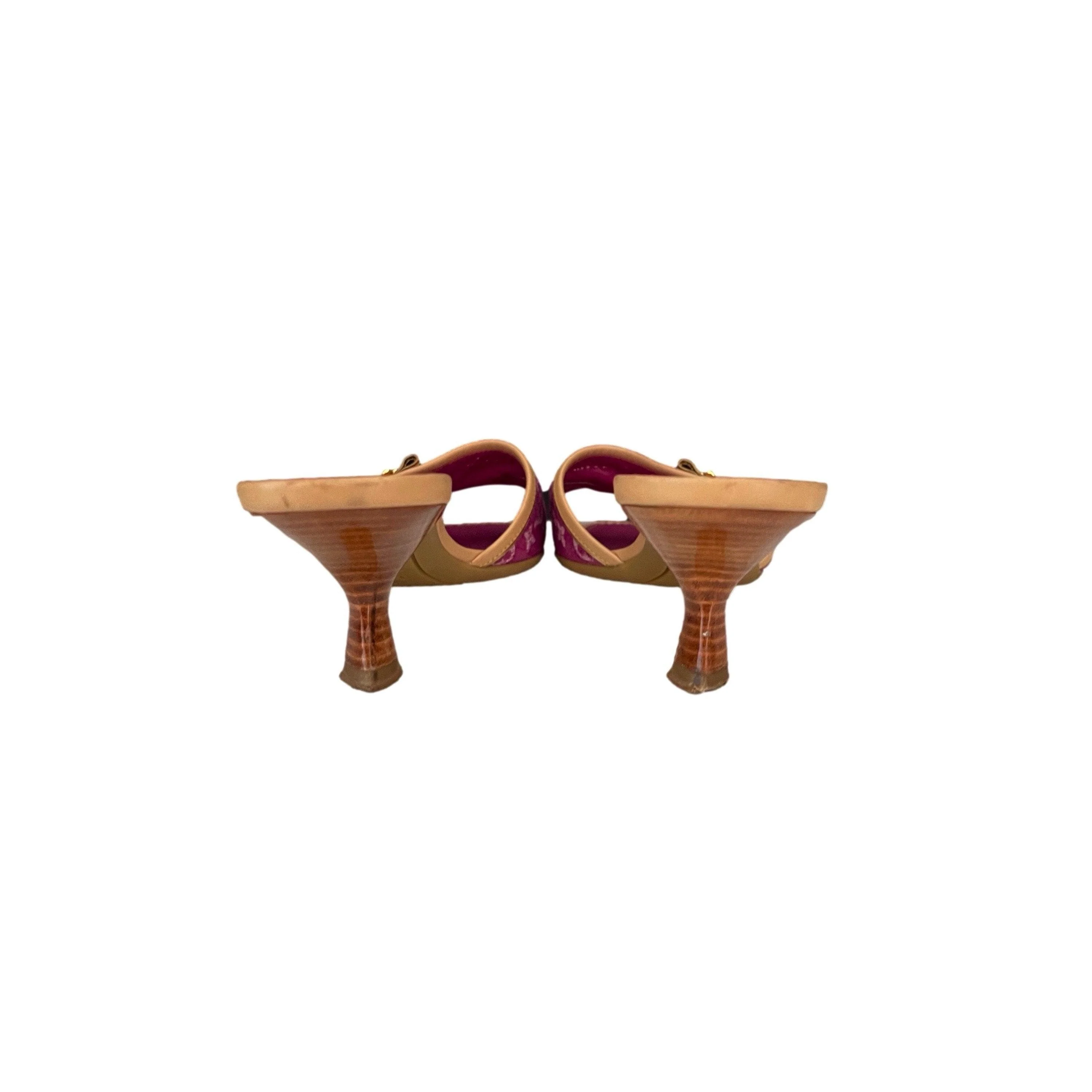 Louis Vuitton Fuchsia Monogram Kitten Heels - Image 2