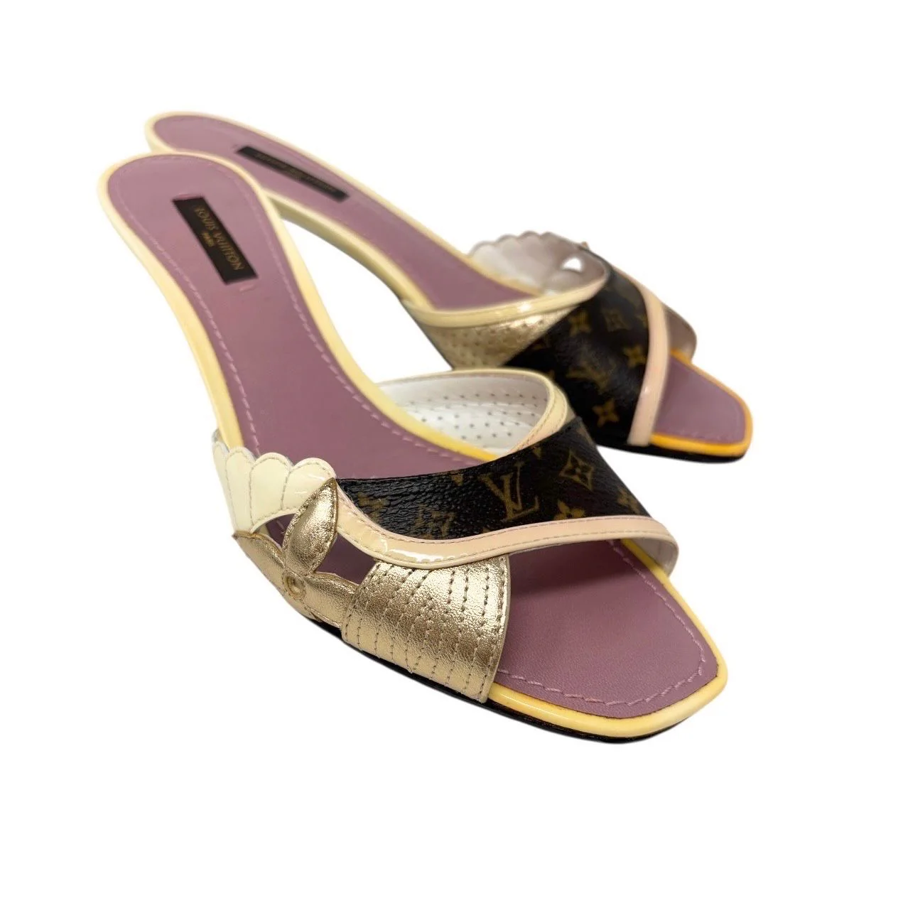 Louis Vuitton Mixed Media Kitten Heels - Image 2