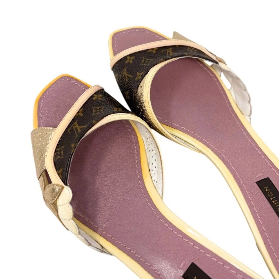 Louis Vuitton Mixed Media Kitten Heels - Image 6