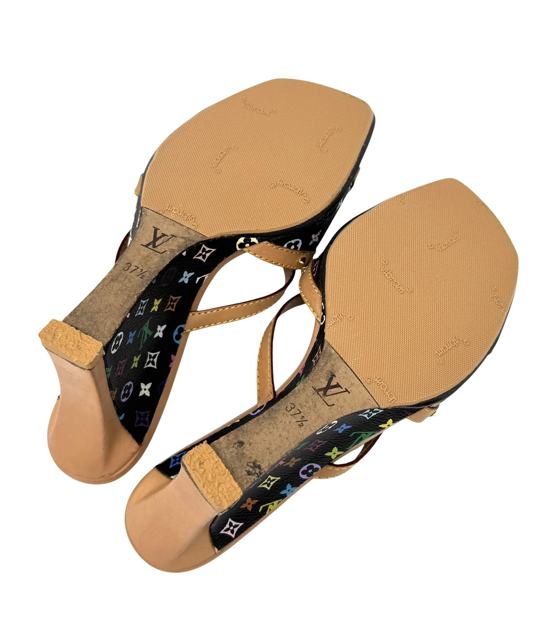Louis Vuitton Monogram Multicolor Wedge Sandals - Image 5