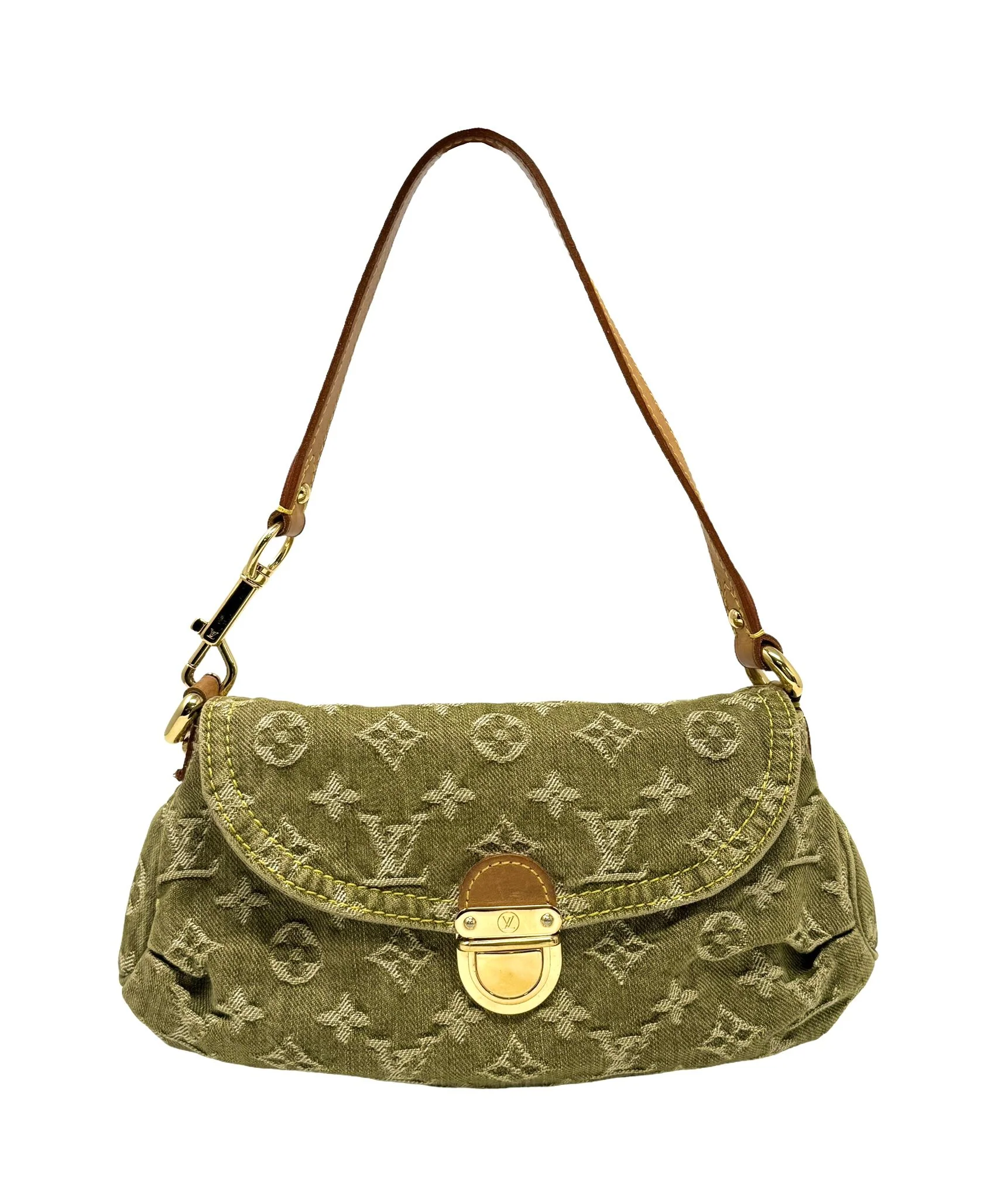 Louis Vuitton Olive Denim Shoulder Bag