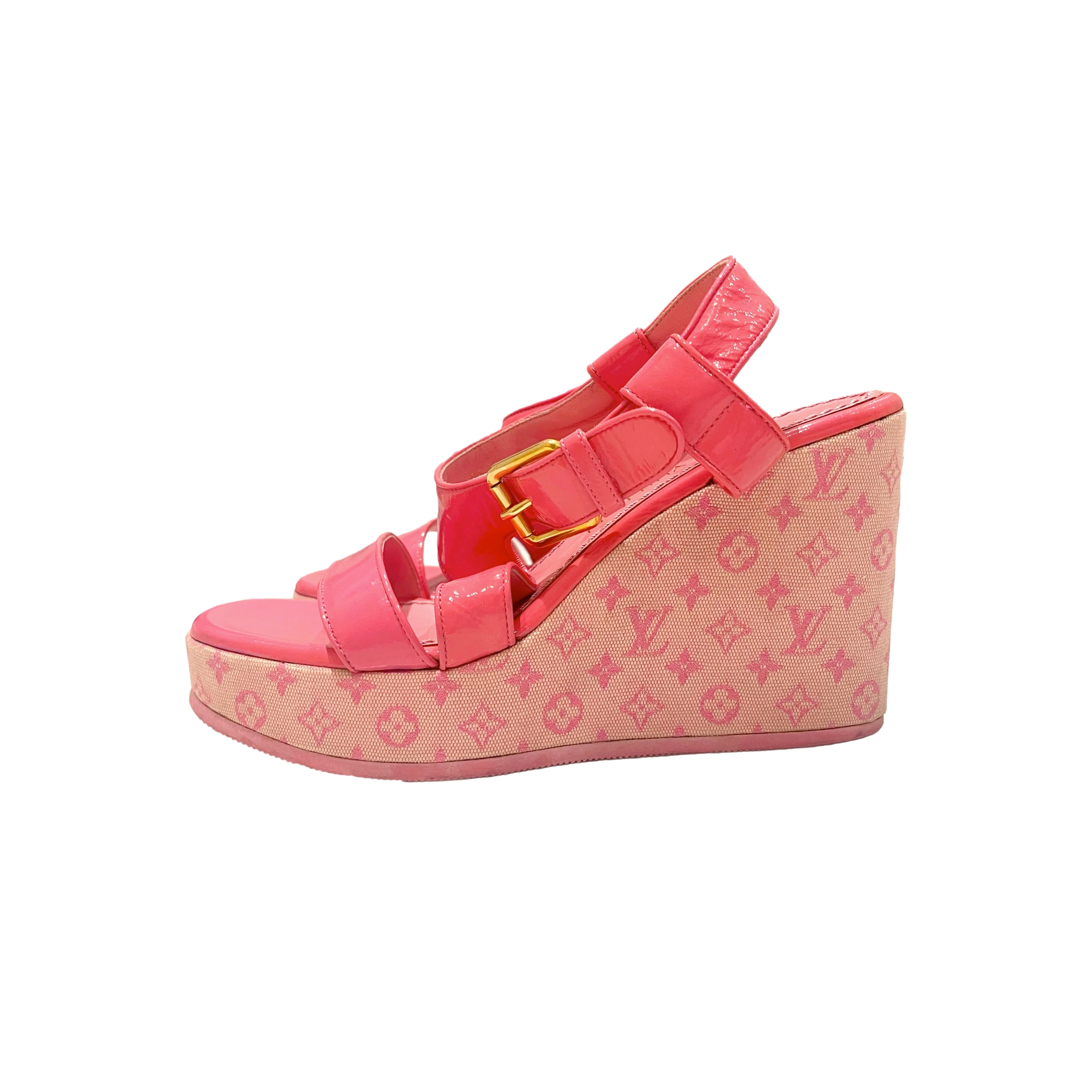 Louis Vuitton Pink Monogram Wedges
