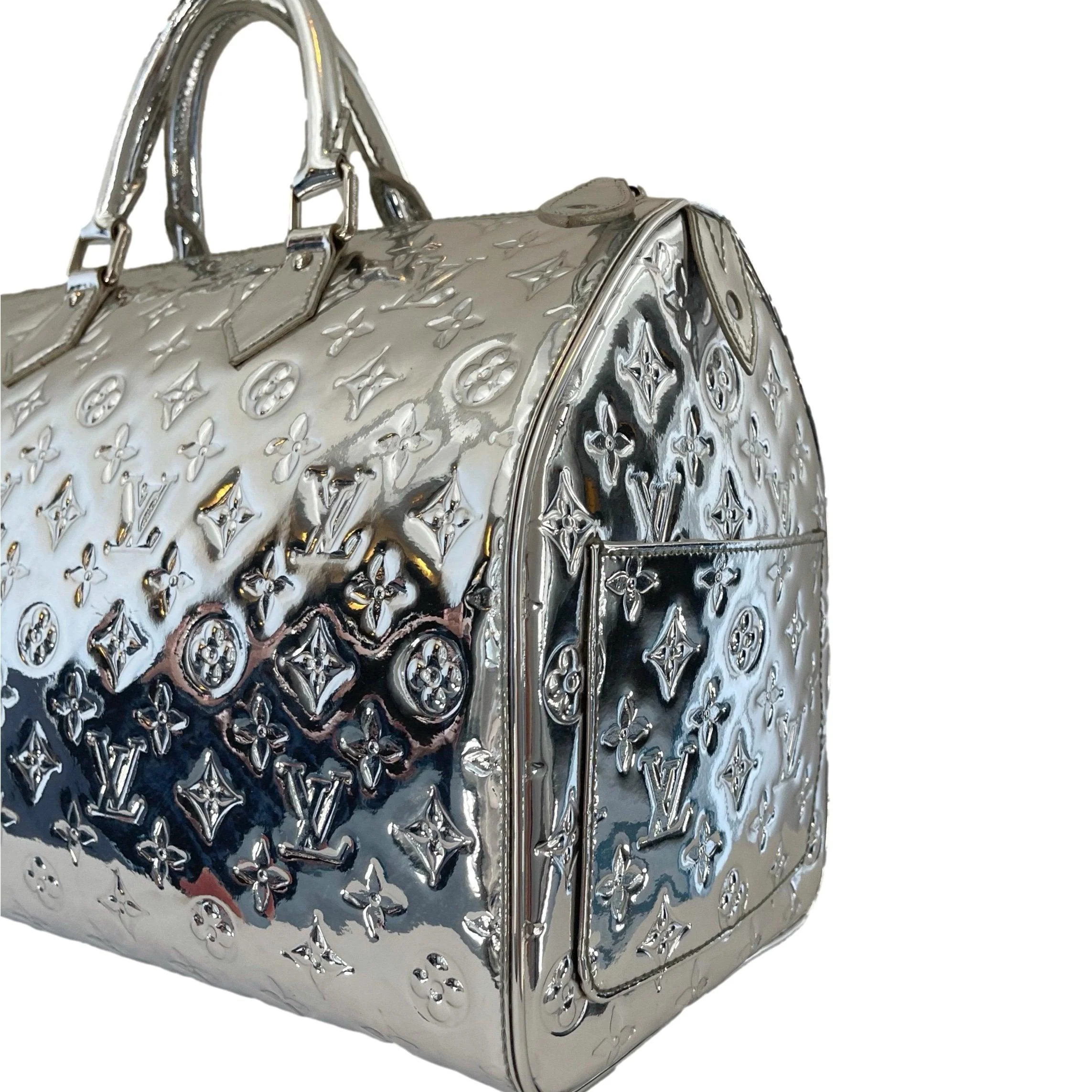 Louis Vuitton Silver Miroir Speedy Bag - Image 2