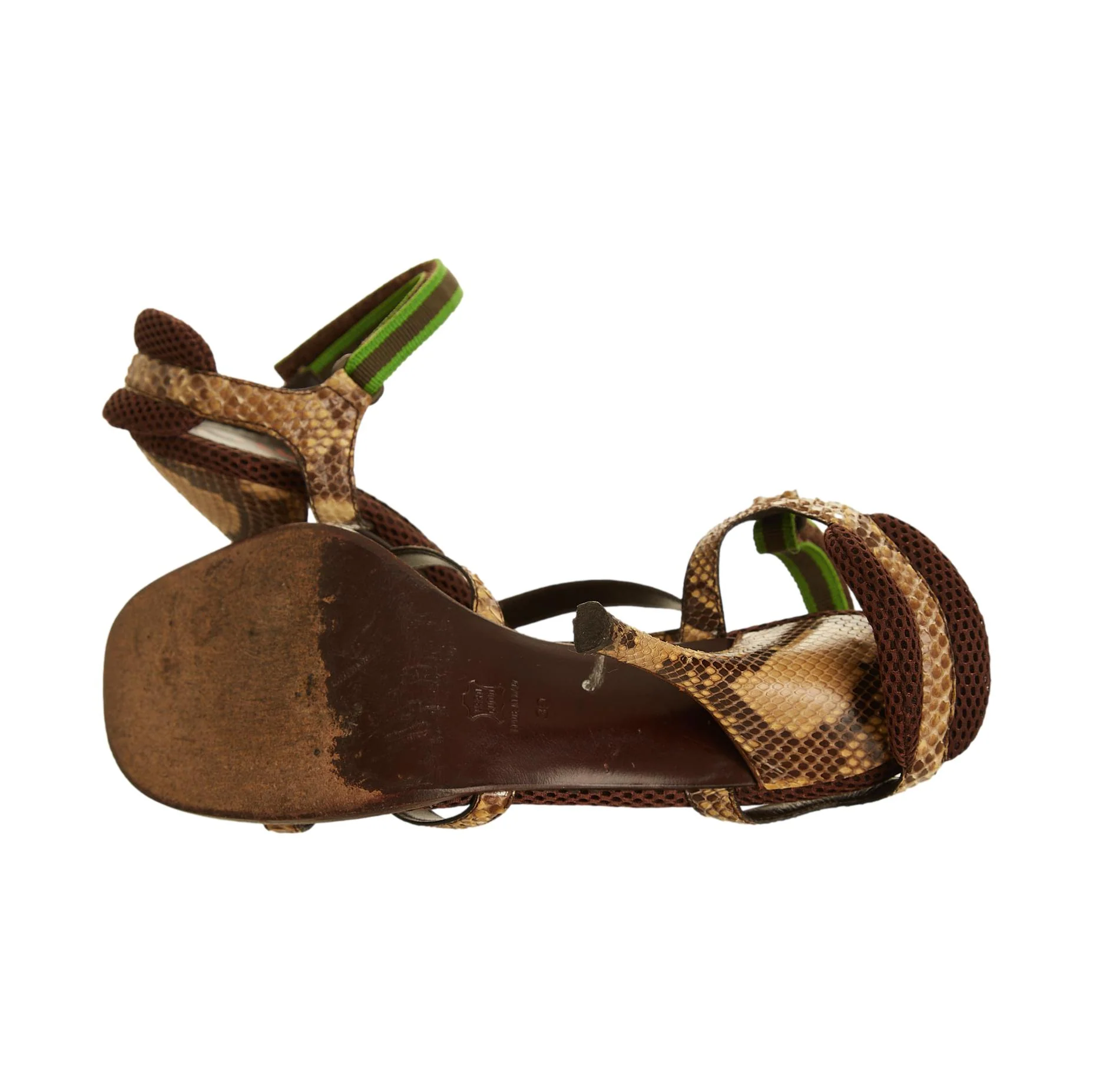 Miu Miu Brown Snakeskin Heels - Image 3