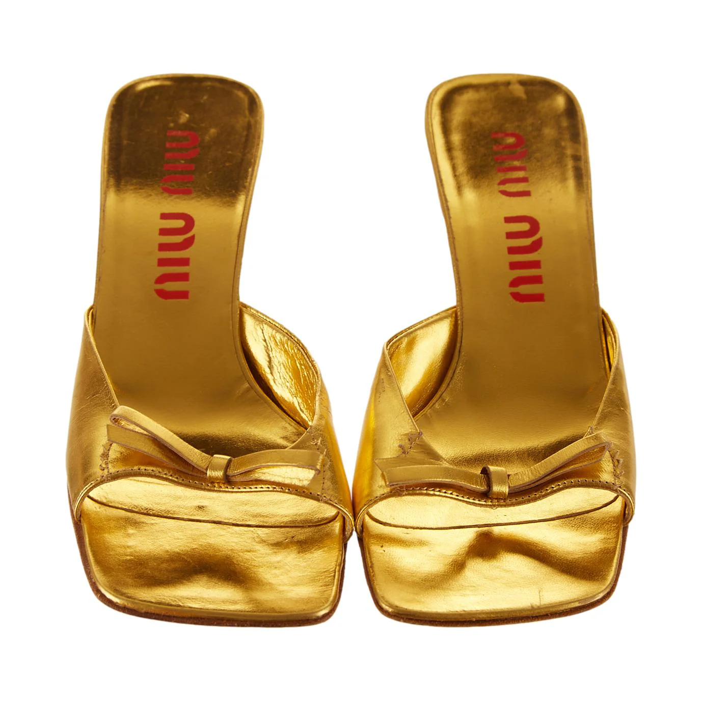 Miu Miu Gold Kitten Heel - Image 2