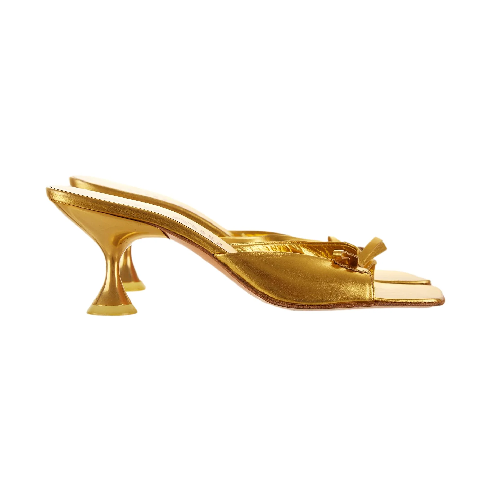 Miu Miu Gold Kitten Heel - Image 3
