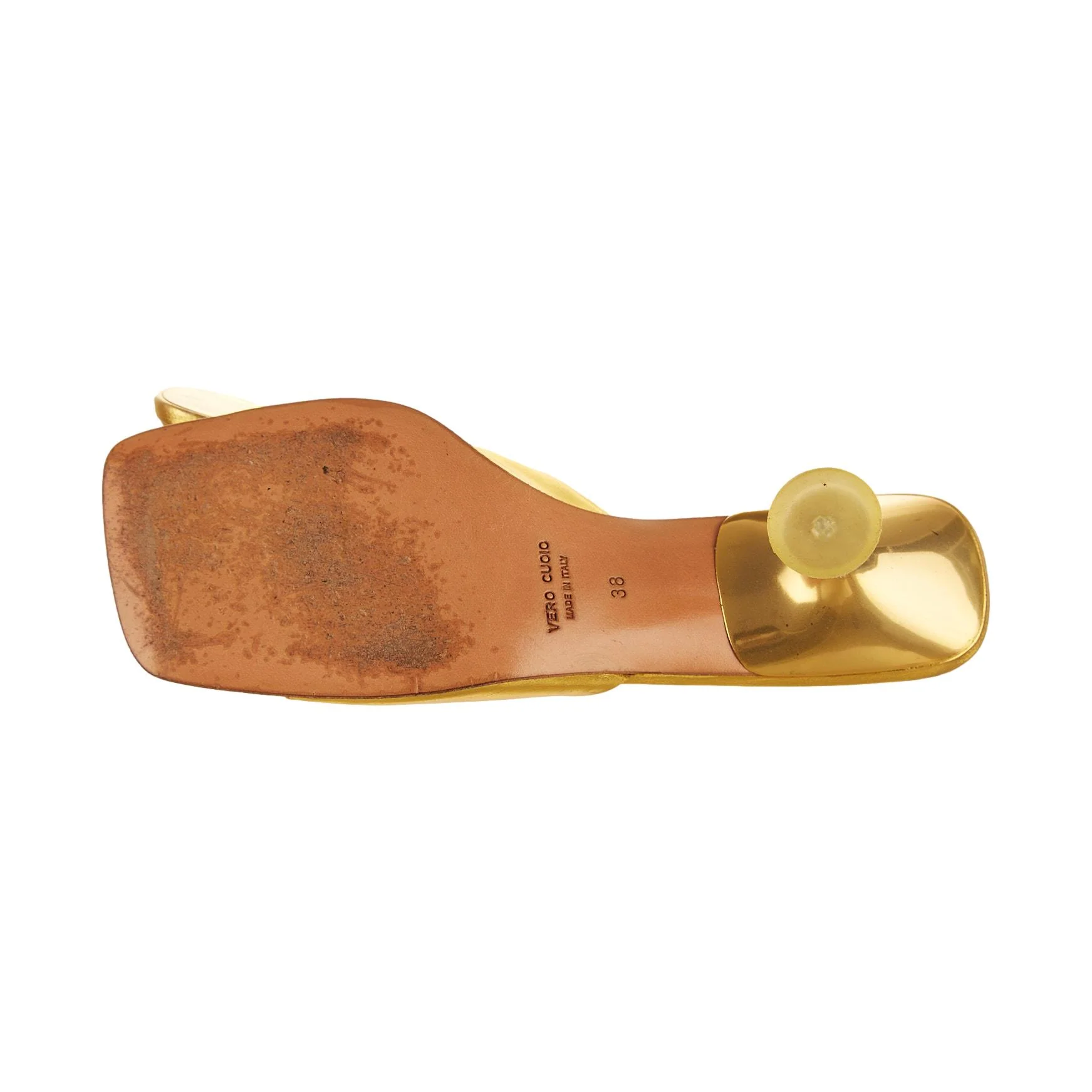 Miu Miu Gold Kitten Heel - Image 4