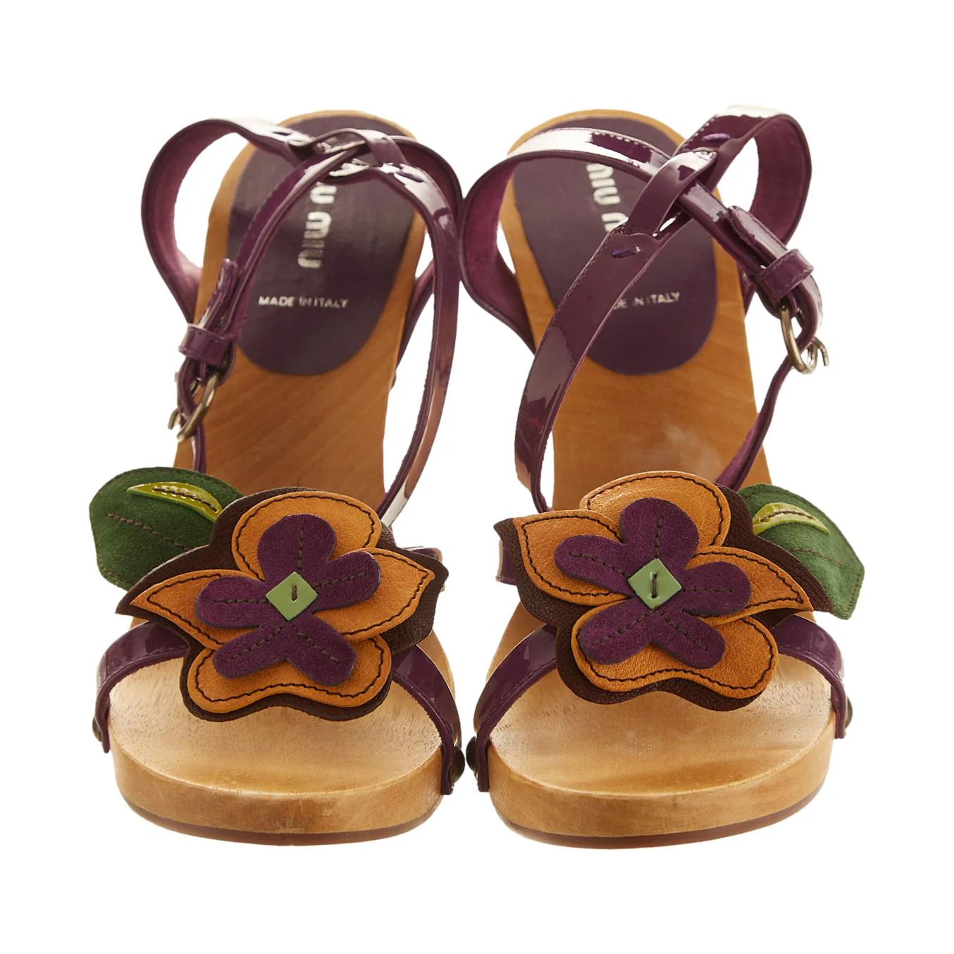 Miu Miu Purple Flower Wedges - Image 2