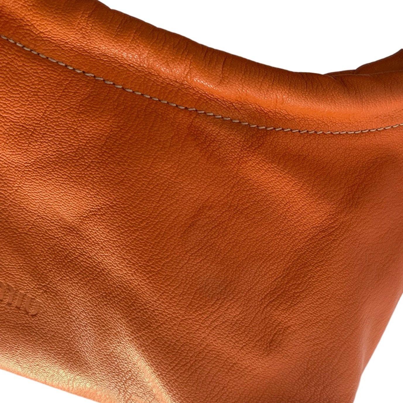 Miu Miu Orange Logo Leather Shoulder Bag - Image 2