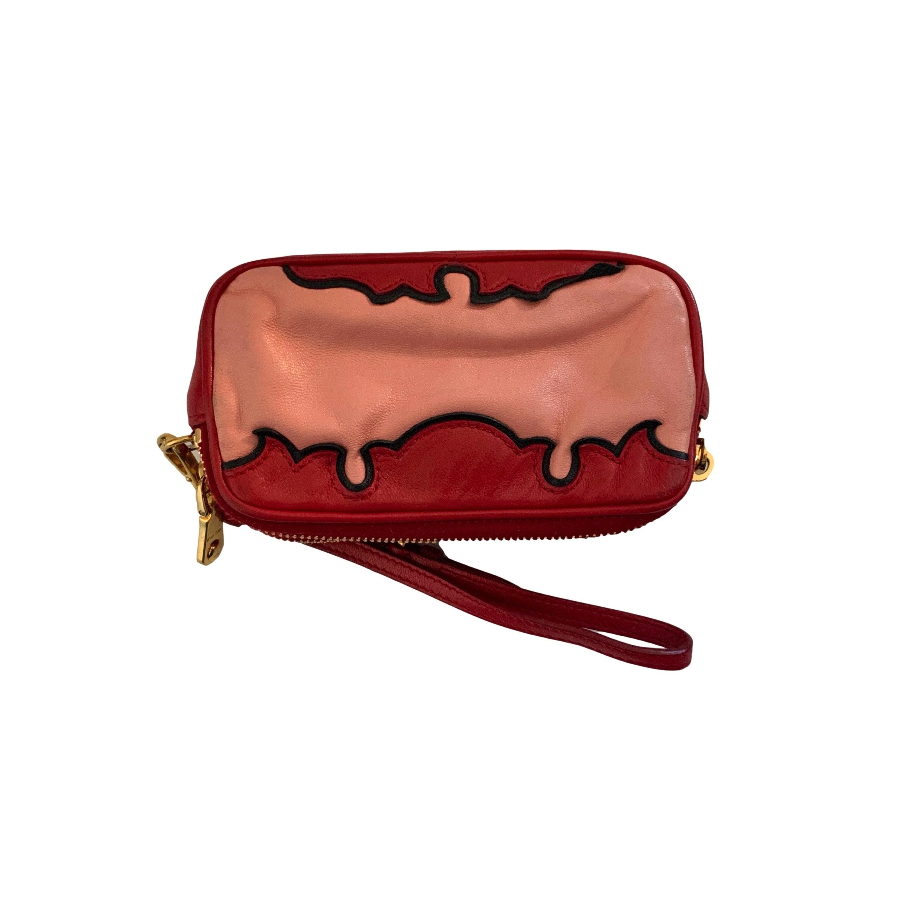 Miu Miu Red Colorblock Mini Wristlet - Image 2