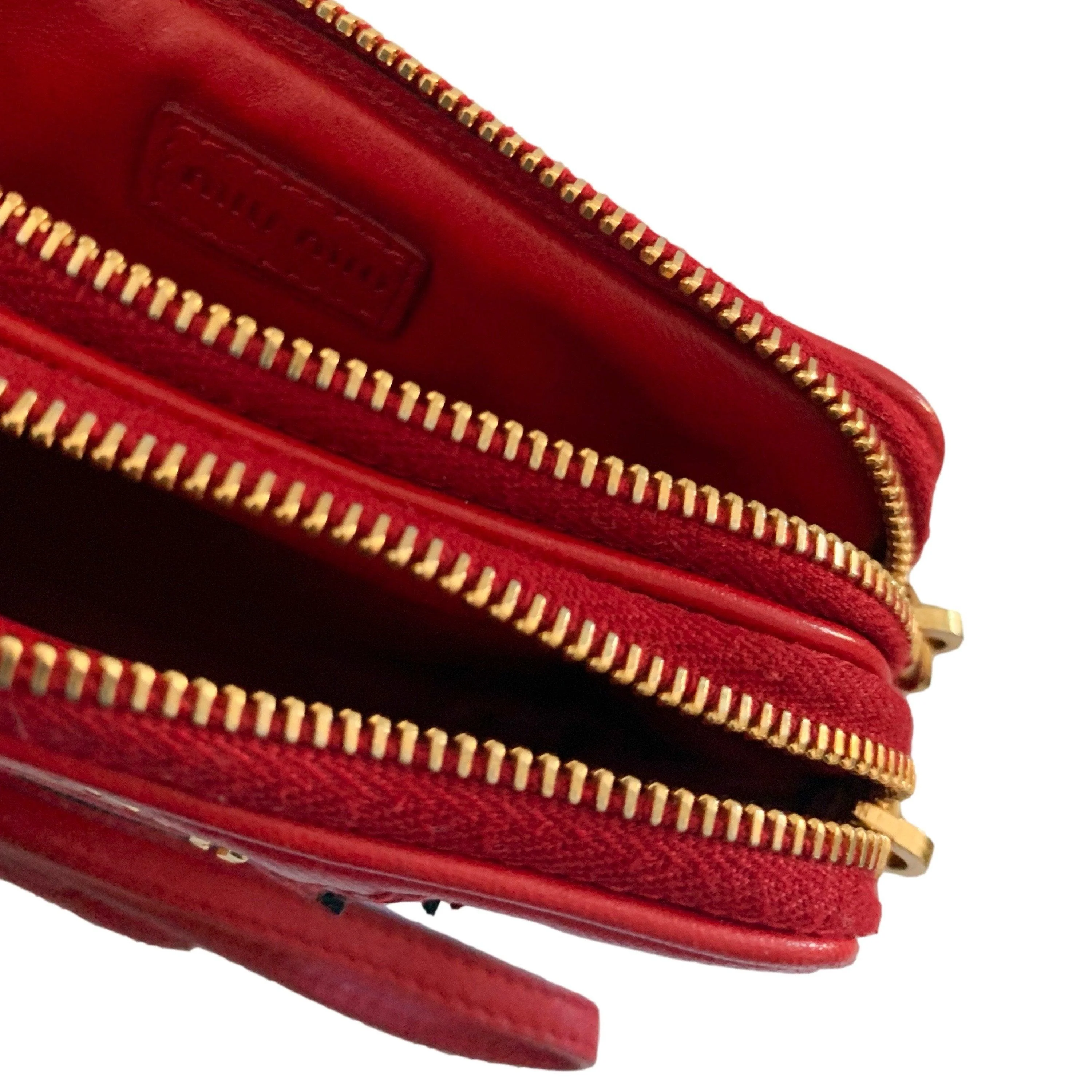 Miu Miu Red Colorblock Mini Wristlet - Image 4