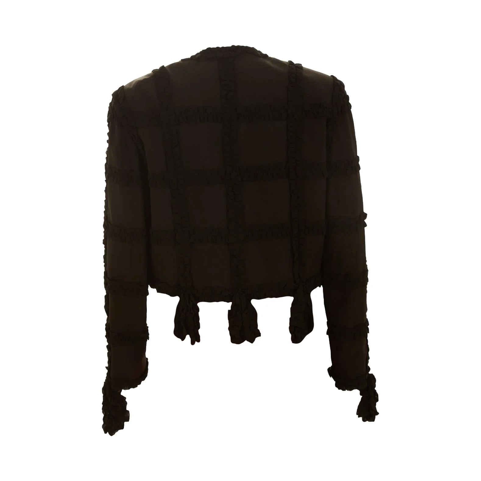 Moschino Black Cropped Ruffle Jacket - Image 2