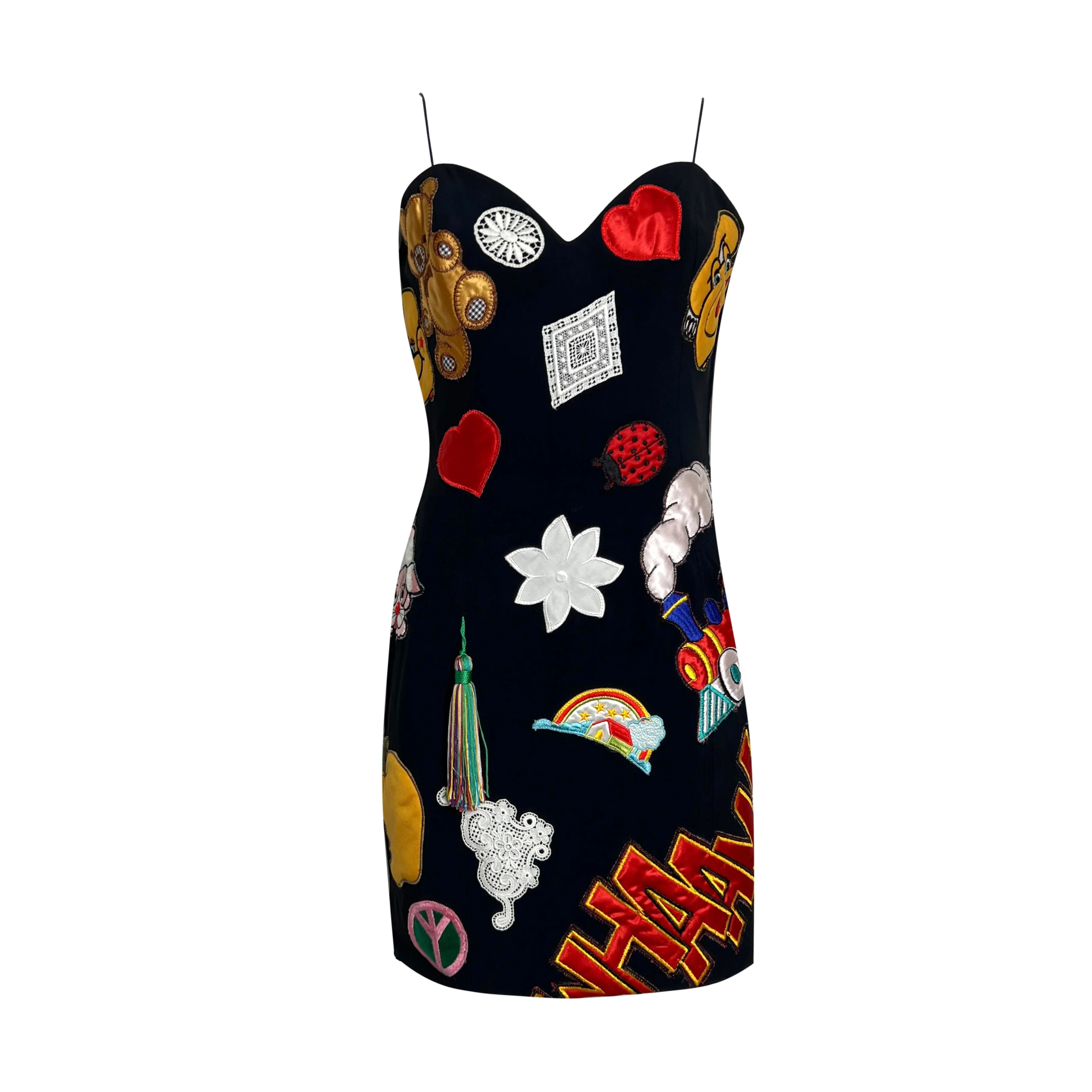 Moschino Black Patch Dress