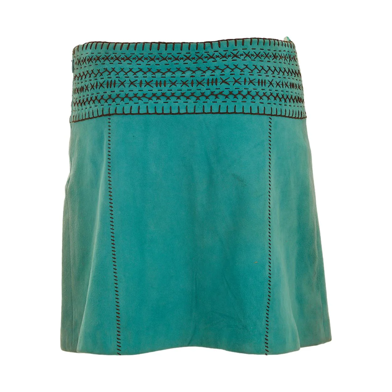 Moschino Blue Suede Skirt - Image 2