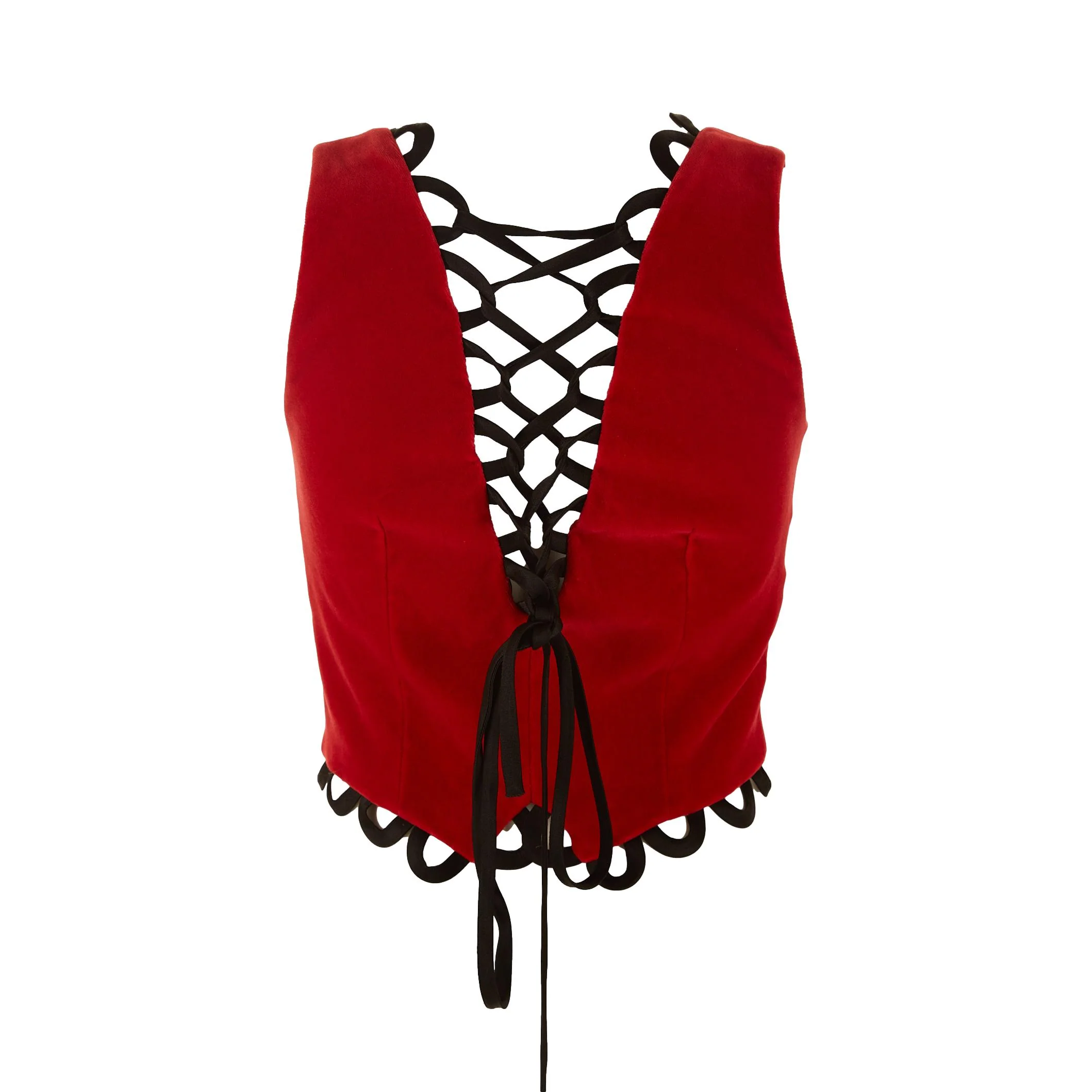 Moschino Red Velvet Button Vest - Image 2